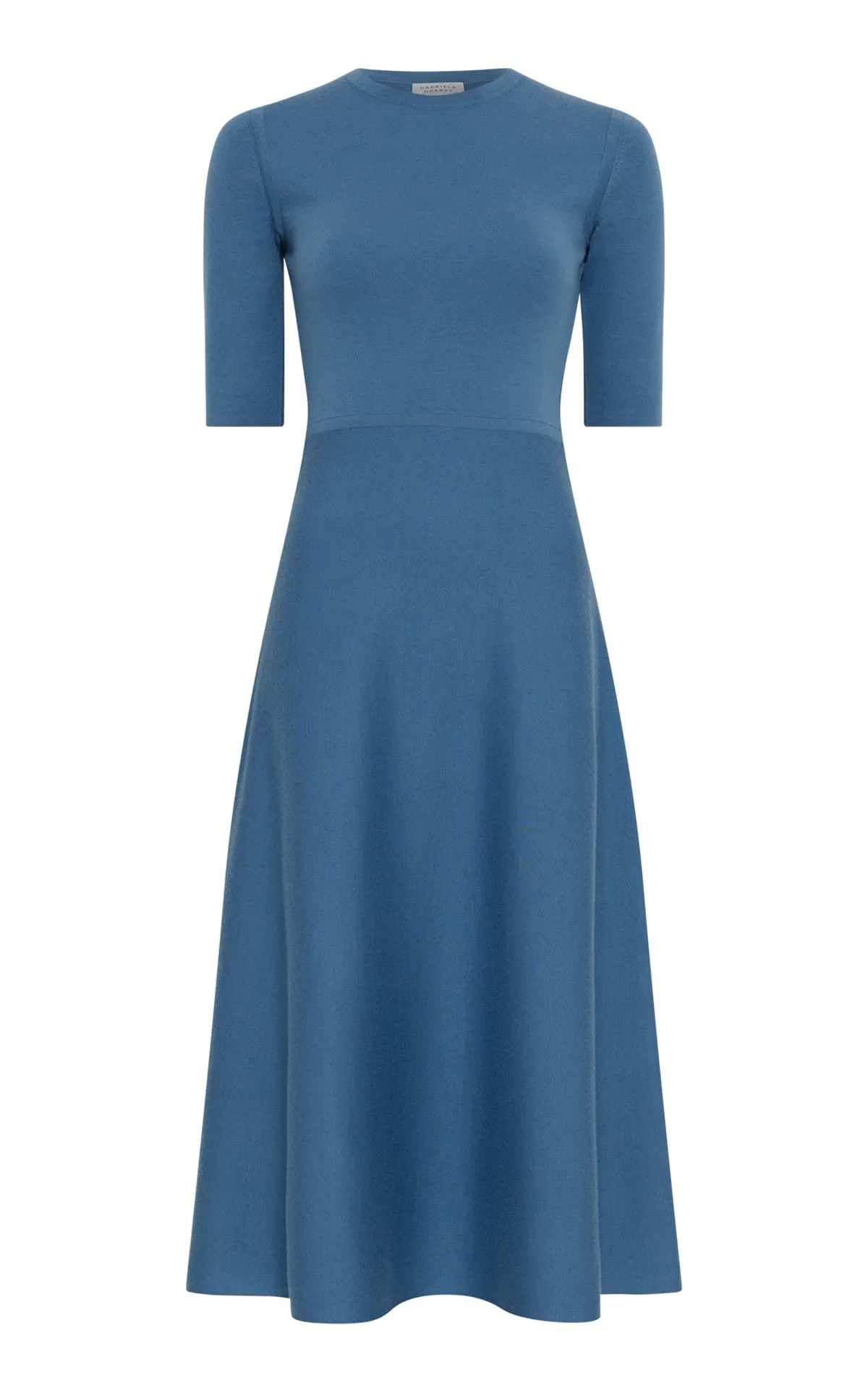 Seymore Knit Midi Dress in Sky Merino Wool Cashmere sold by Gabriela Hearst