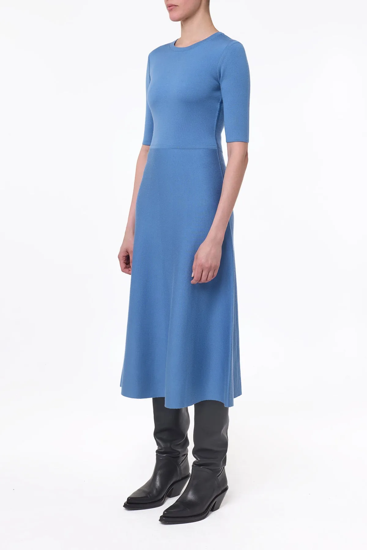 Seymore Knit Midi Dress in Sky Merino Wool Cashmere sold by Gabriela Hearst product image thumbnail 3