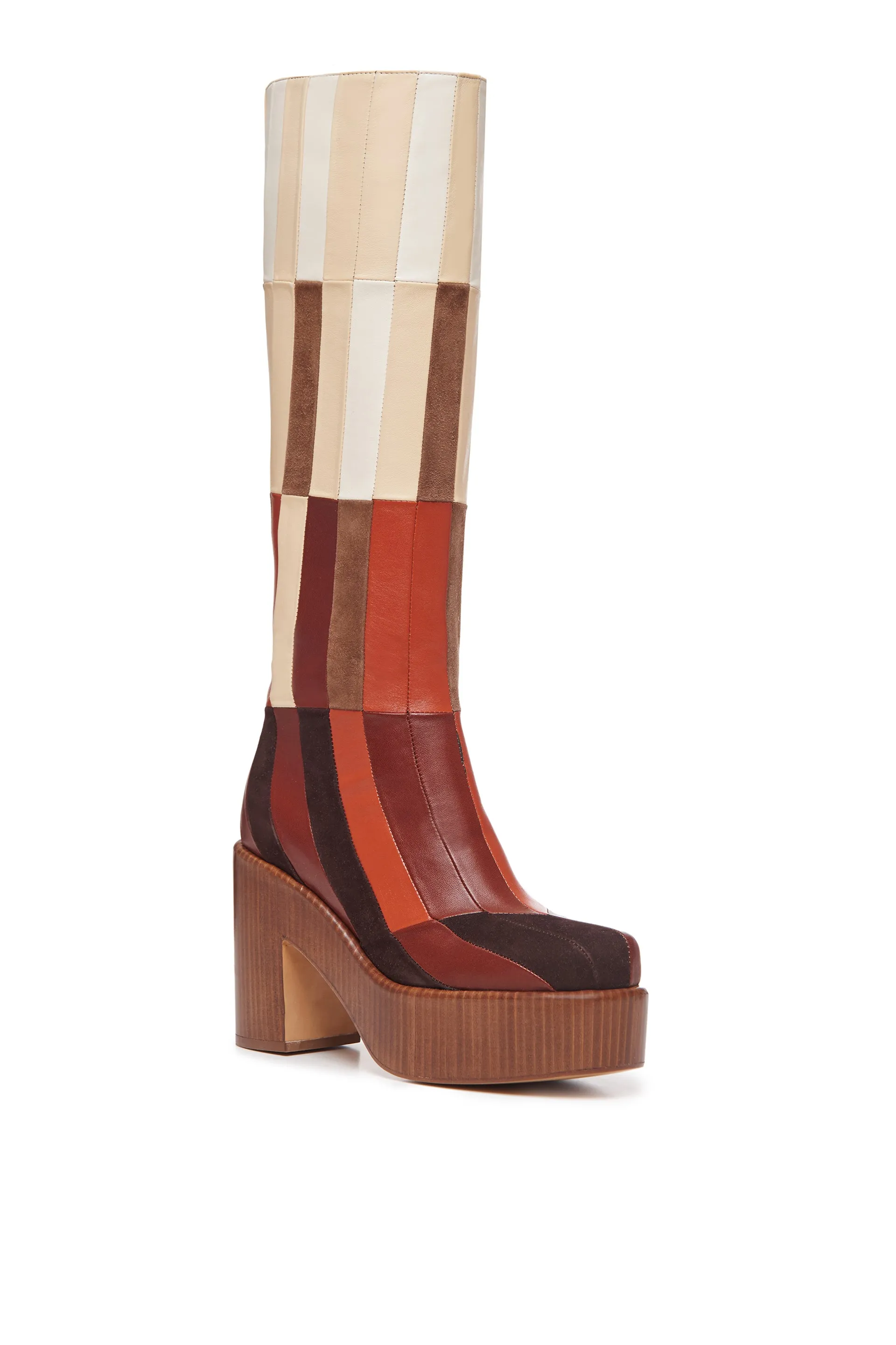 Brigade Patchwork Boot in Red Clay Multi Leather sold by Gabriela Hearst product image thumbnail 2