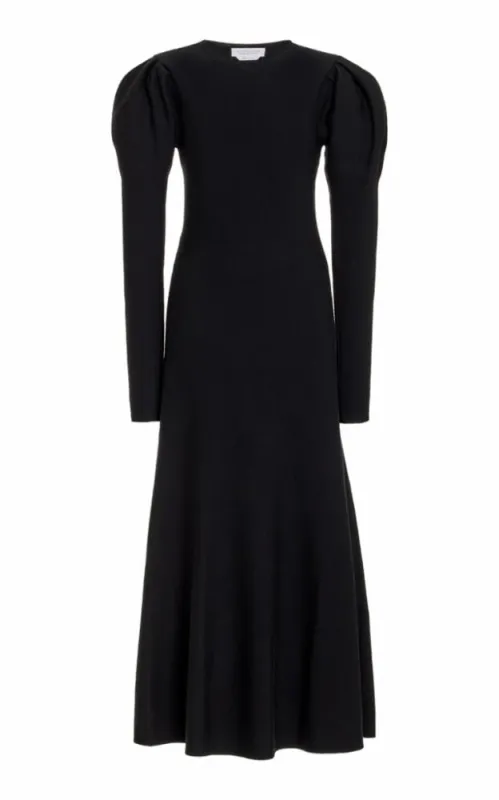 Hannah Knit Maxi Dress in Black Merino Wool Cashmere made by Gabriela Hearst