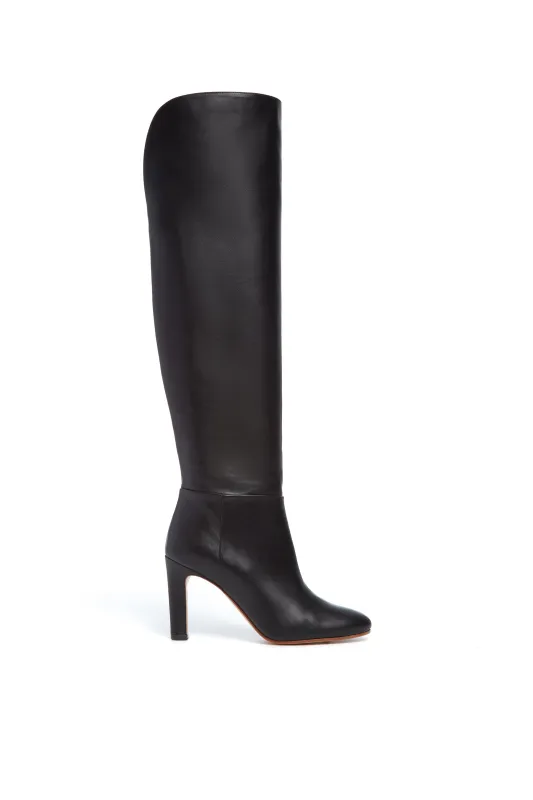 Linda Over-the-Knee Boot in Black Leather made by Gabriela Hearst