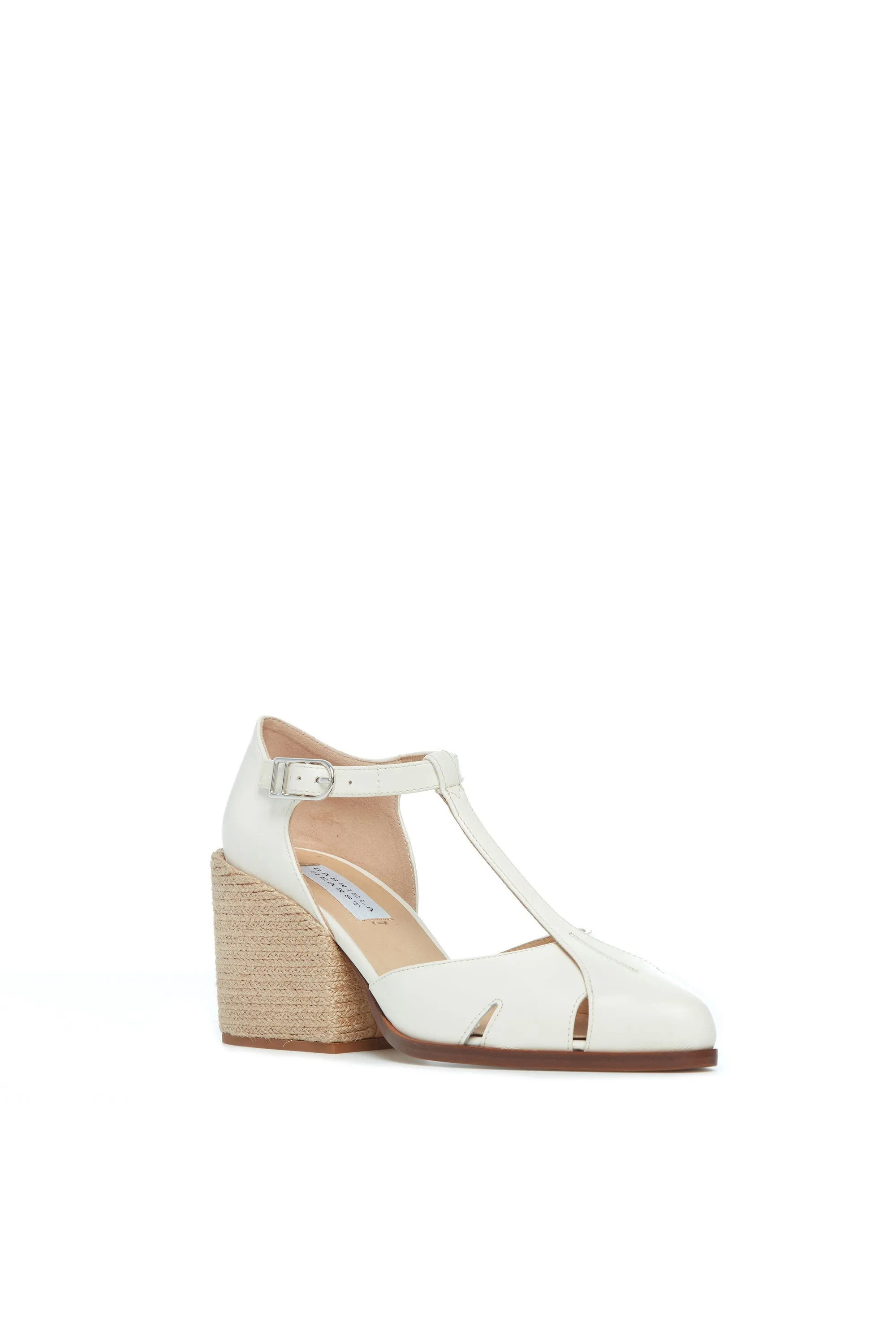 Ivy T-Strap Heel in Cream Leather sold by Gabriela Hearst product image thumbnail 2