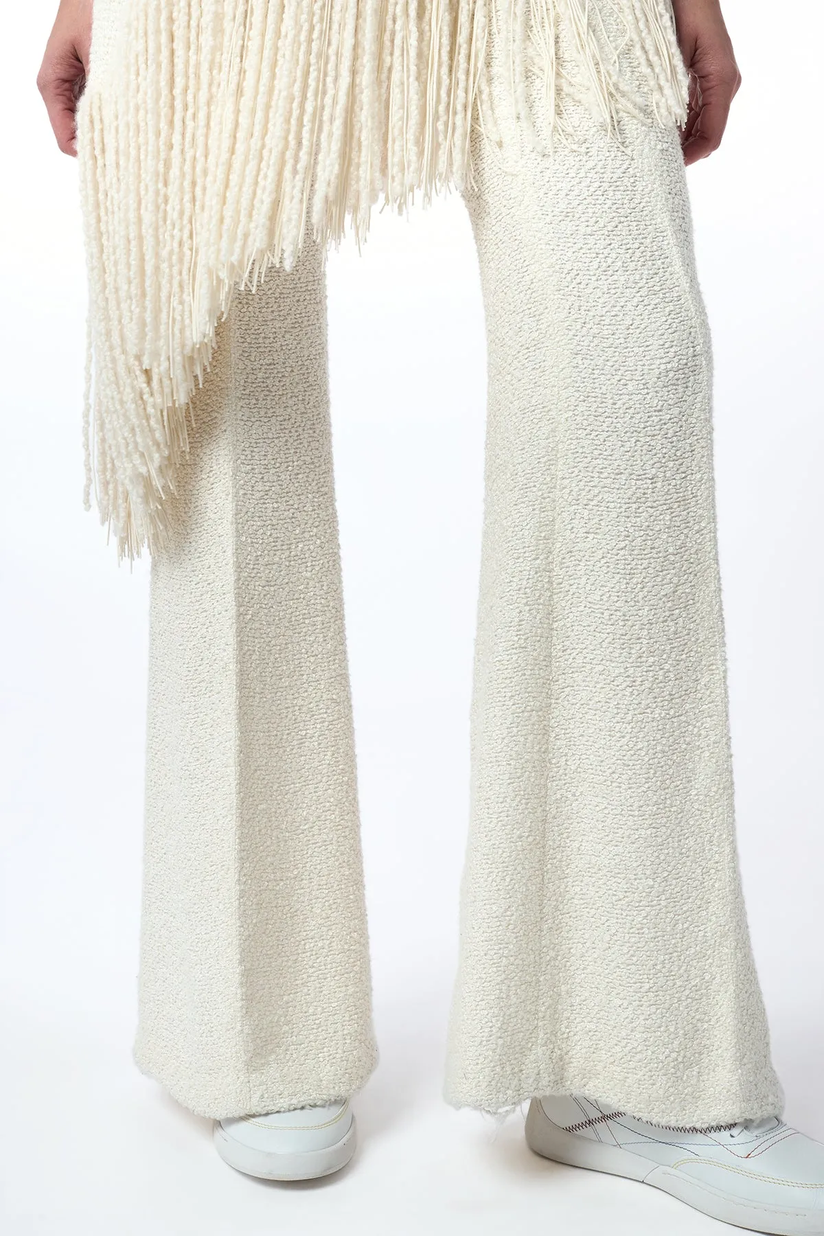 Rhein Flare Pant in Ivory Silk Boucle sold by Gabriela Hearst product image thumbnail 3
