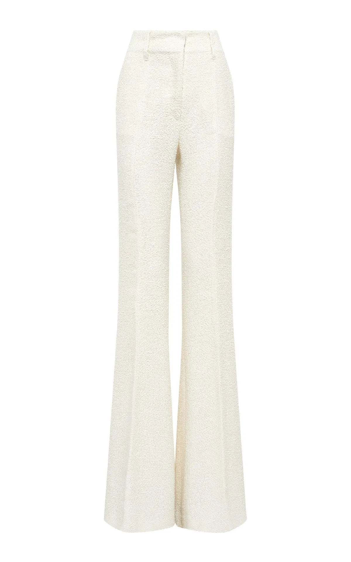 Rhein Flare Pant in Ivory Silk Boucle sold by Gabriela Hearst
