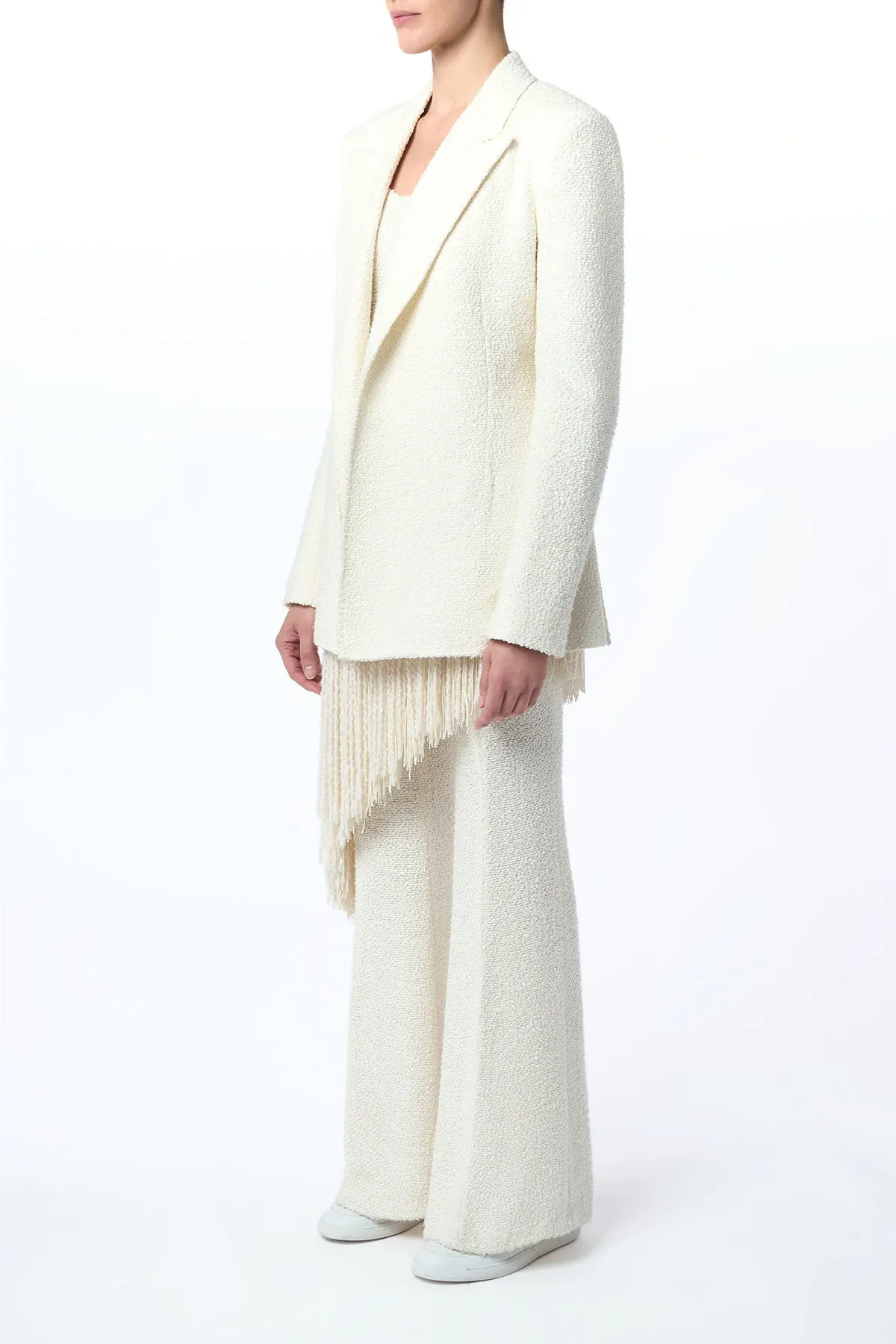 Rhein Flare Pant in Ivory Silk Boucle sold by Gabriela Hearst product image thumbnail 5