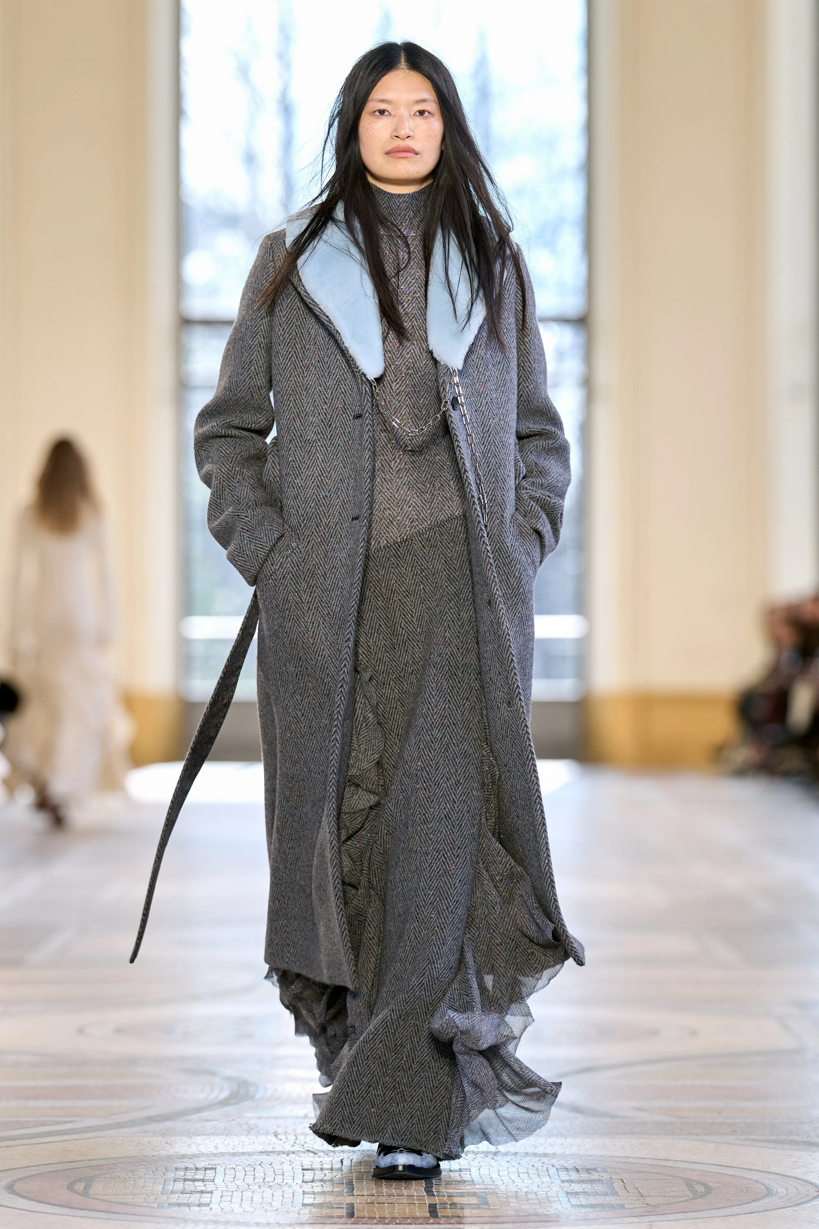 Helios Dress in Charcoal Multi Virgin Wool and Cashmere sold by Gabriela Hearst product image thumbnail 2