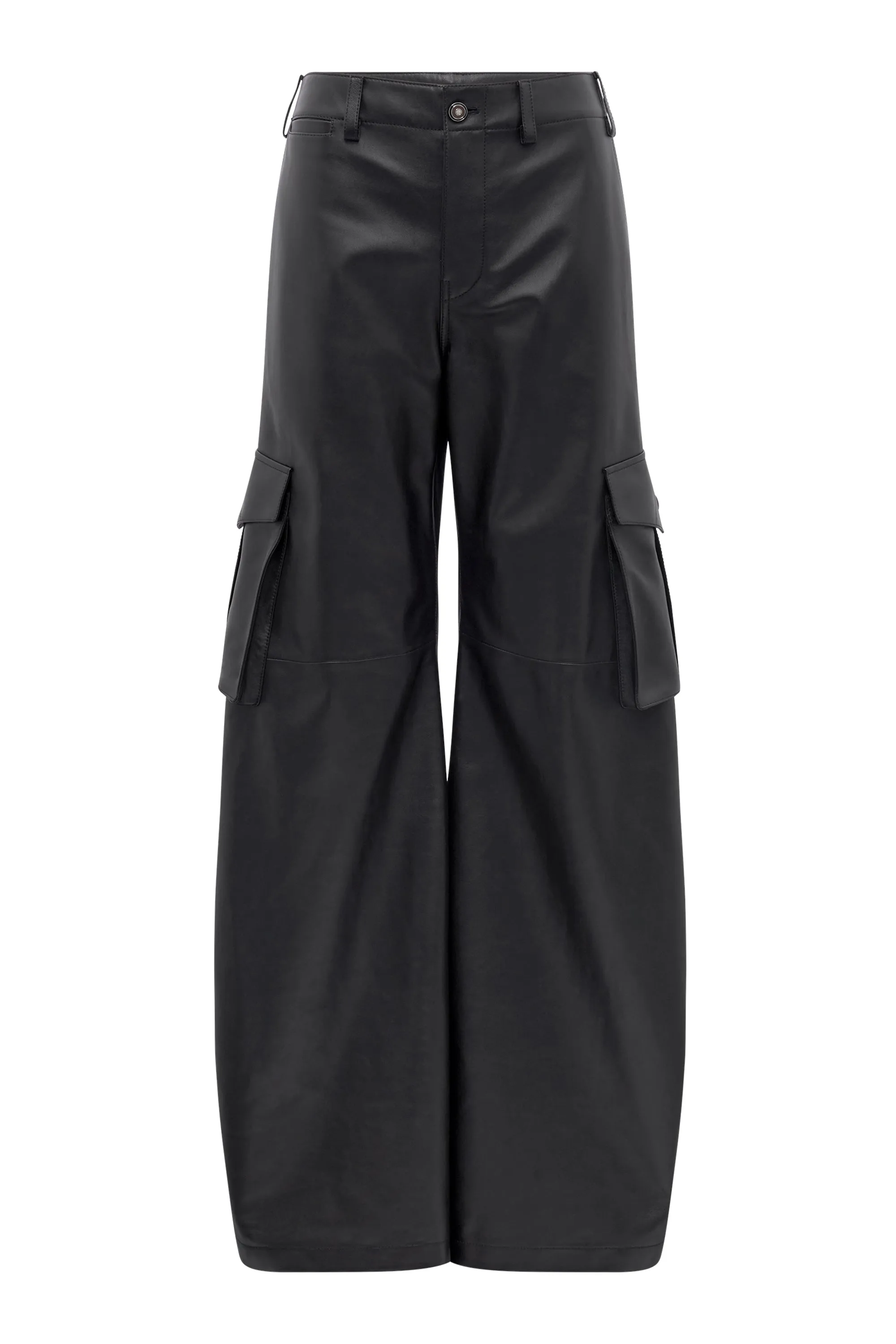 Eos Pant in Black Nappa Leather sold by Gabriela Hearst