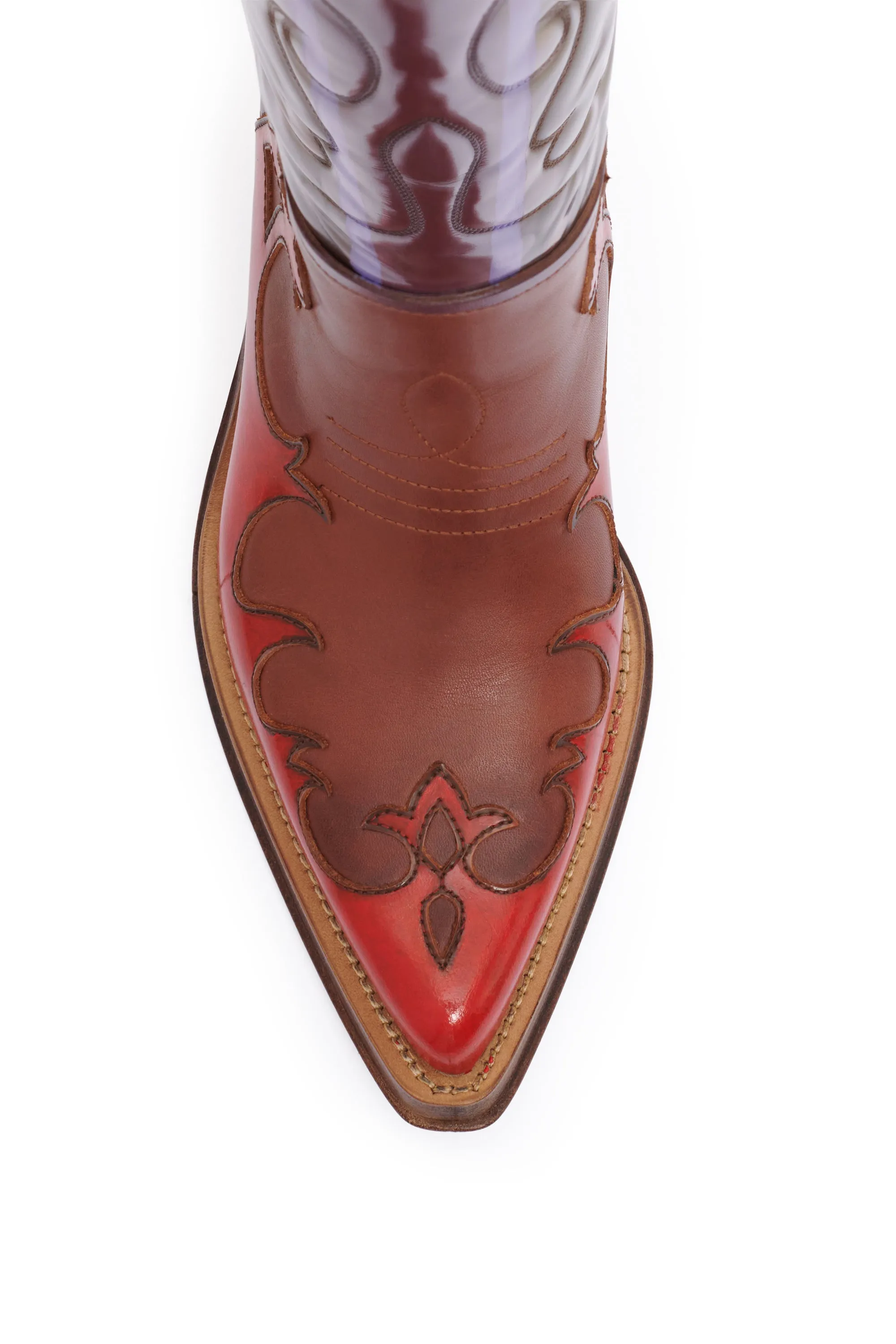 Capitana Hand Painted Cowboy Boot in Cognac & Red Leather sold by Gabriela Hearst product image thumbnail 5