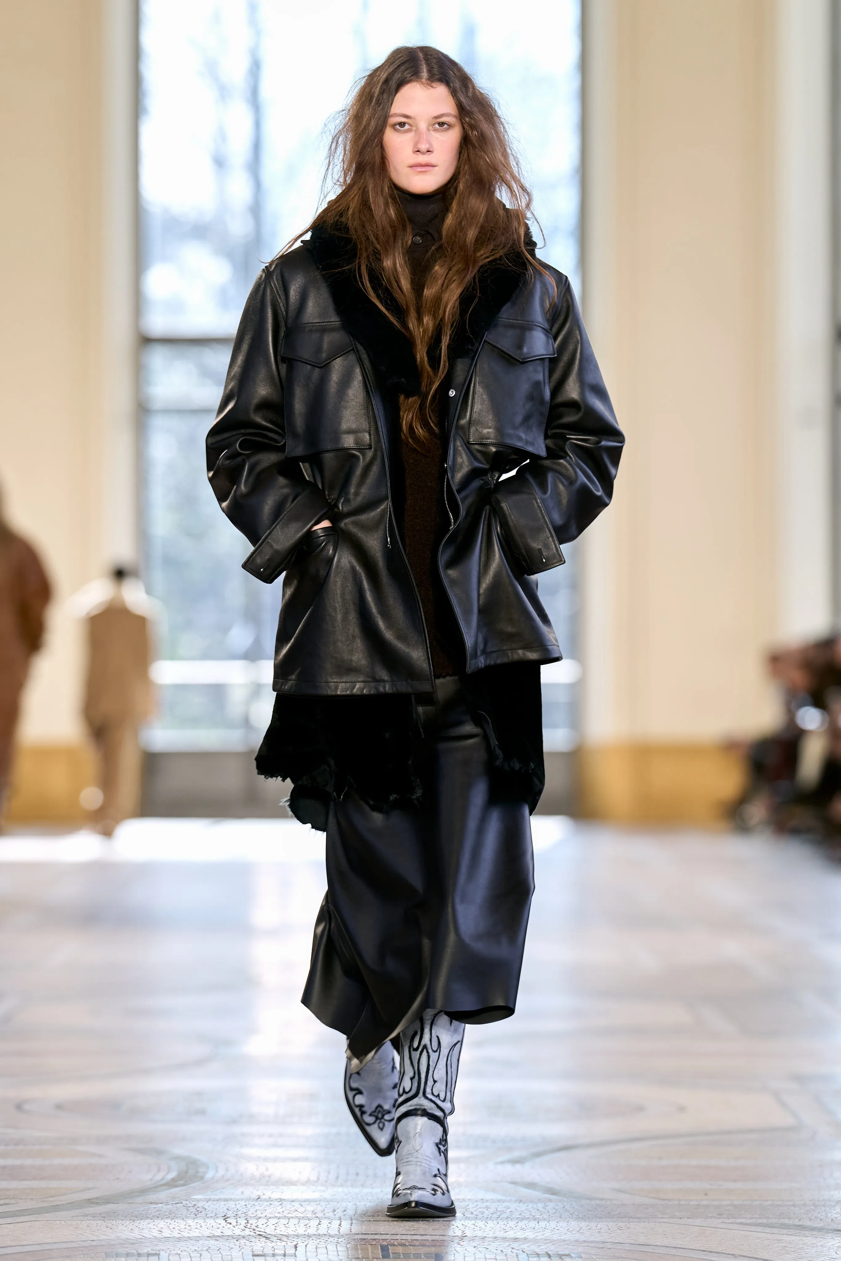 Capitana Hand Painted Cowboy Boot in Grey Leather sold by Gabriela Hearst product image thumbnail 2