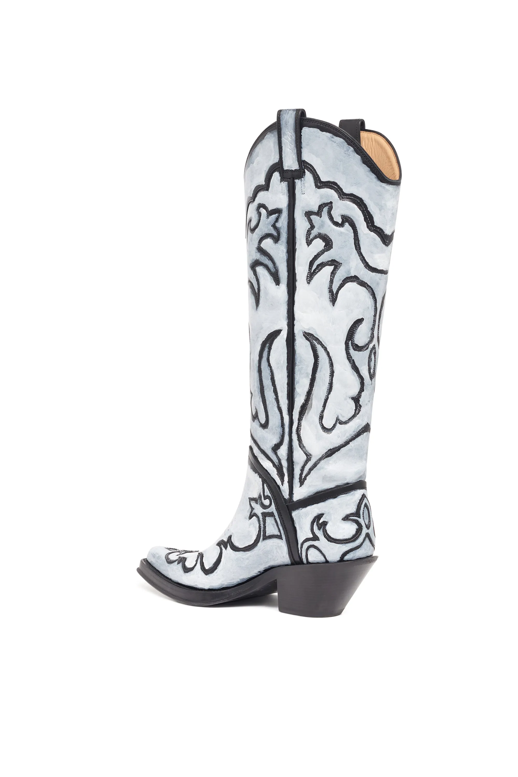 Capitana Hand Painted Cowboy Boot in Grey Leather sold by Gabriela Hearst product image thumbnail 4