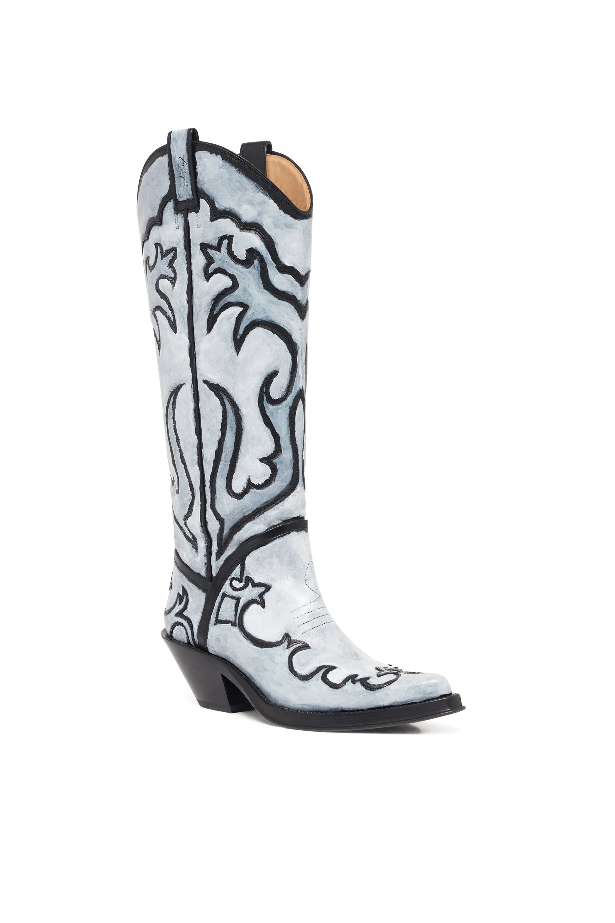 Capitana Hand Painted Cowboy Boot in Grey Leather sold by Gabriela Hearst product image thumbnail 3