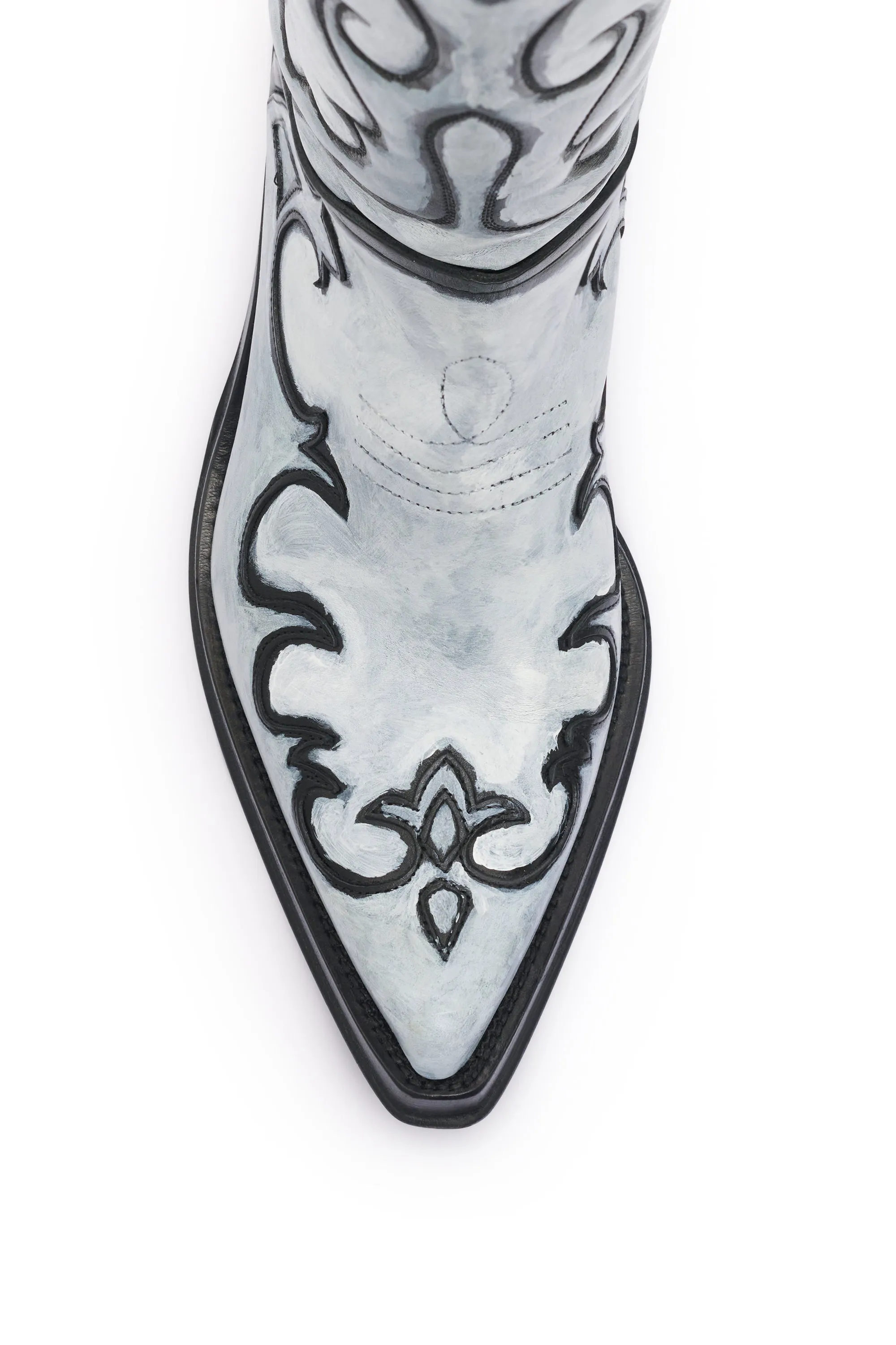 Capitana Hand Painted Cowboy Boot in Grey Leather sold by Gabriela Hearst product image thumbnail 5