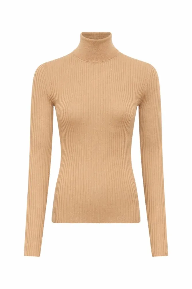 Peppe Knit Turtleneck in Camel Cashmere Silk sold by Gabriela Hearst