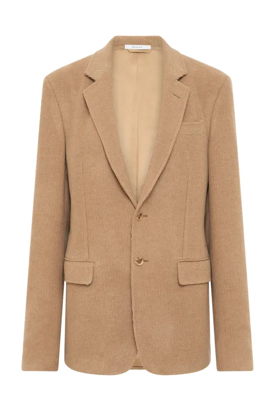Leiva Blazer in Camel Cashmere Corduroy made by Gabriela Hearst