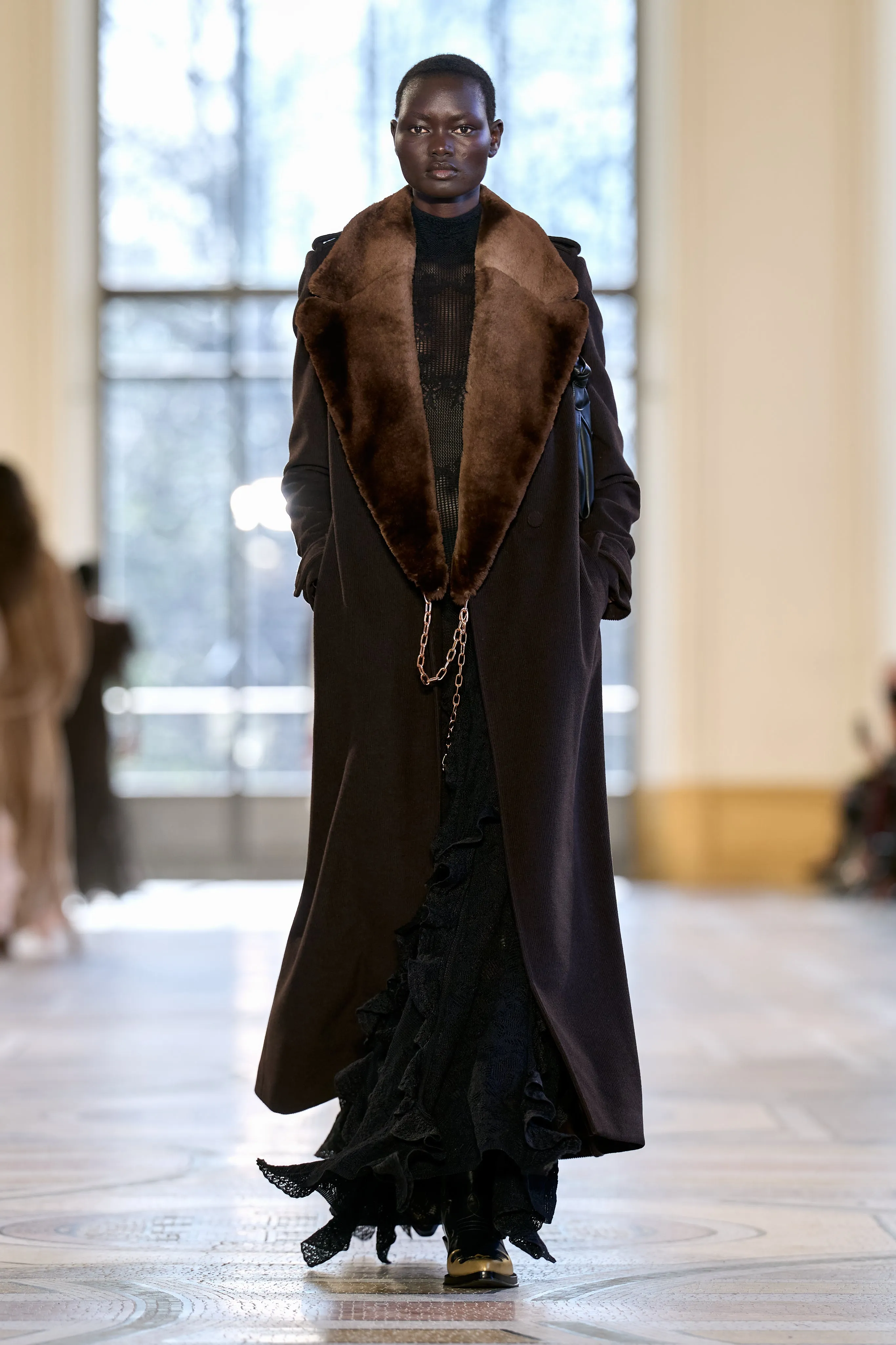 Houstt Trench Coat in Chocolate Cashmere Corduroy sold by Gabriela Hearst product image thumbnail 2