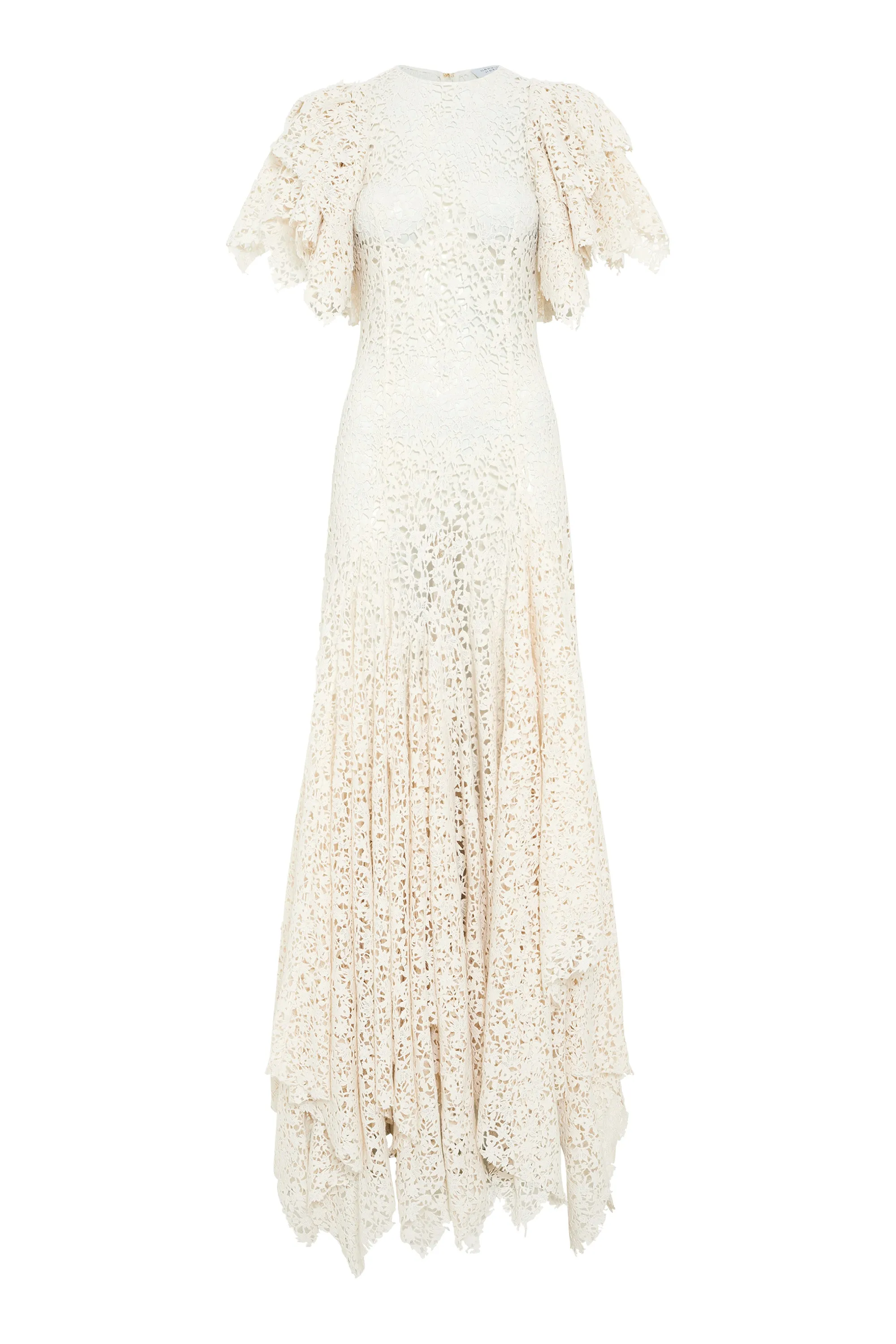 Lulsy Dress in Ivory Floral Cashmere Lace sold by Gabriela Hearst