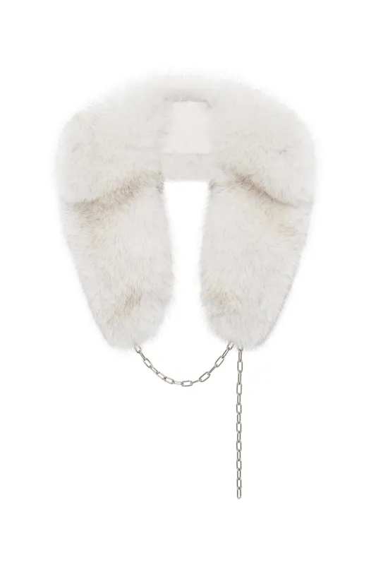 Demeter Collar in White Fur made by Gabriela Hearst