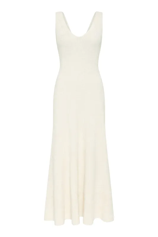 Lady Hall Knit Dress in Ivory Cashmere Silk sold by Gabriela Hearst
