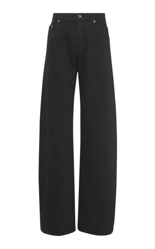 Amoret Barrel-leg Jean in Black Recycled Cotton Denim made by Gabriela Hearst