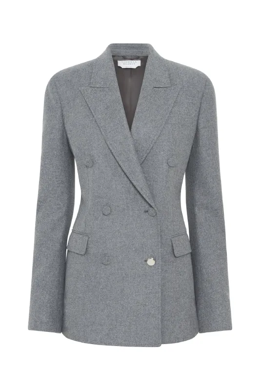 Gavin Blazer in Charcoal Cashmere Wool Flannel made by Gabriela Hearst