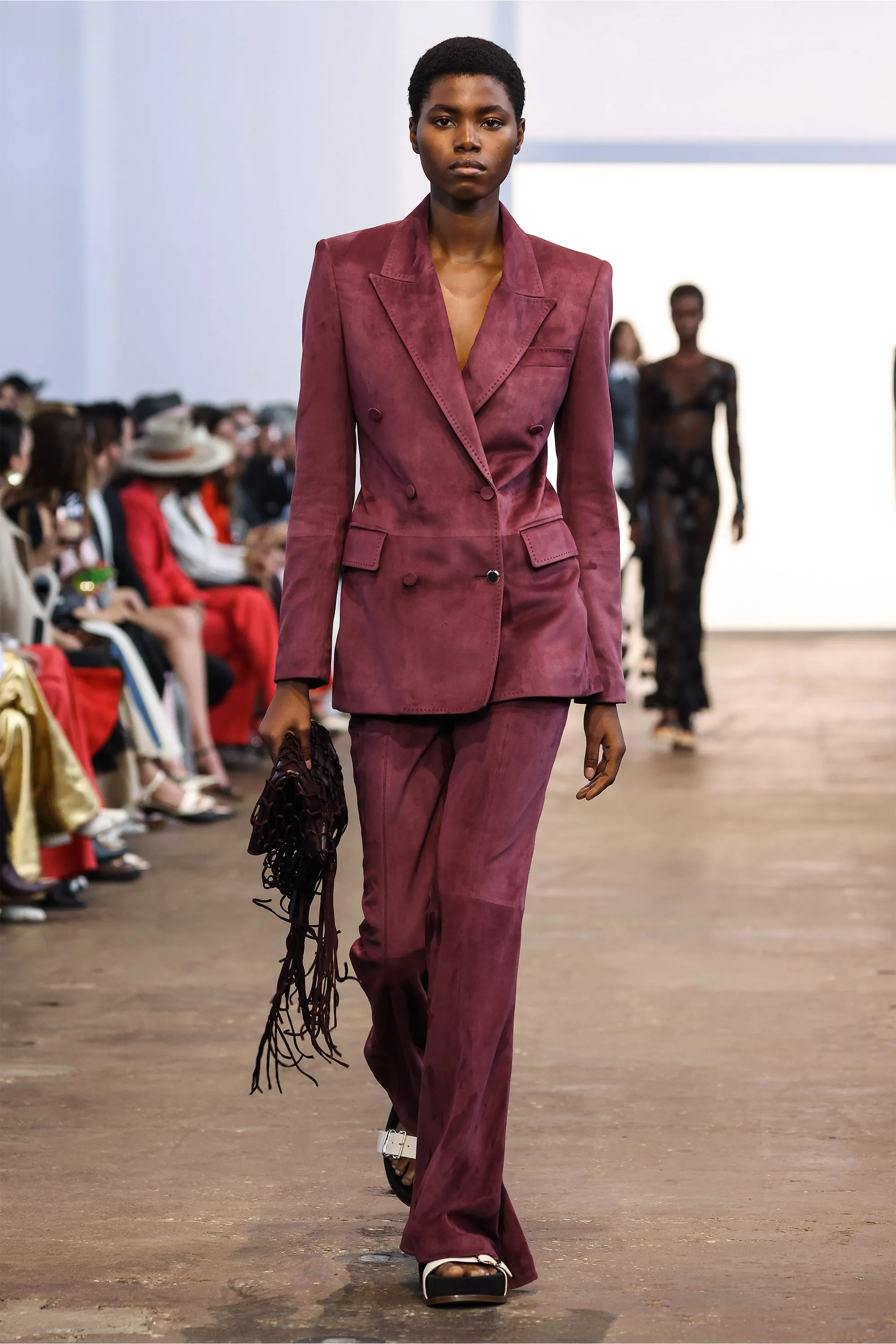 Gavin Blazer in Deep Bordeaux Suede sold by Gabriela Hearst product image thumbnail 2