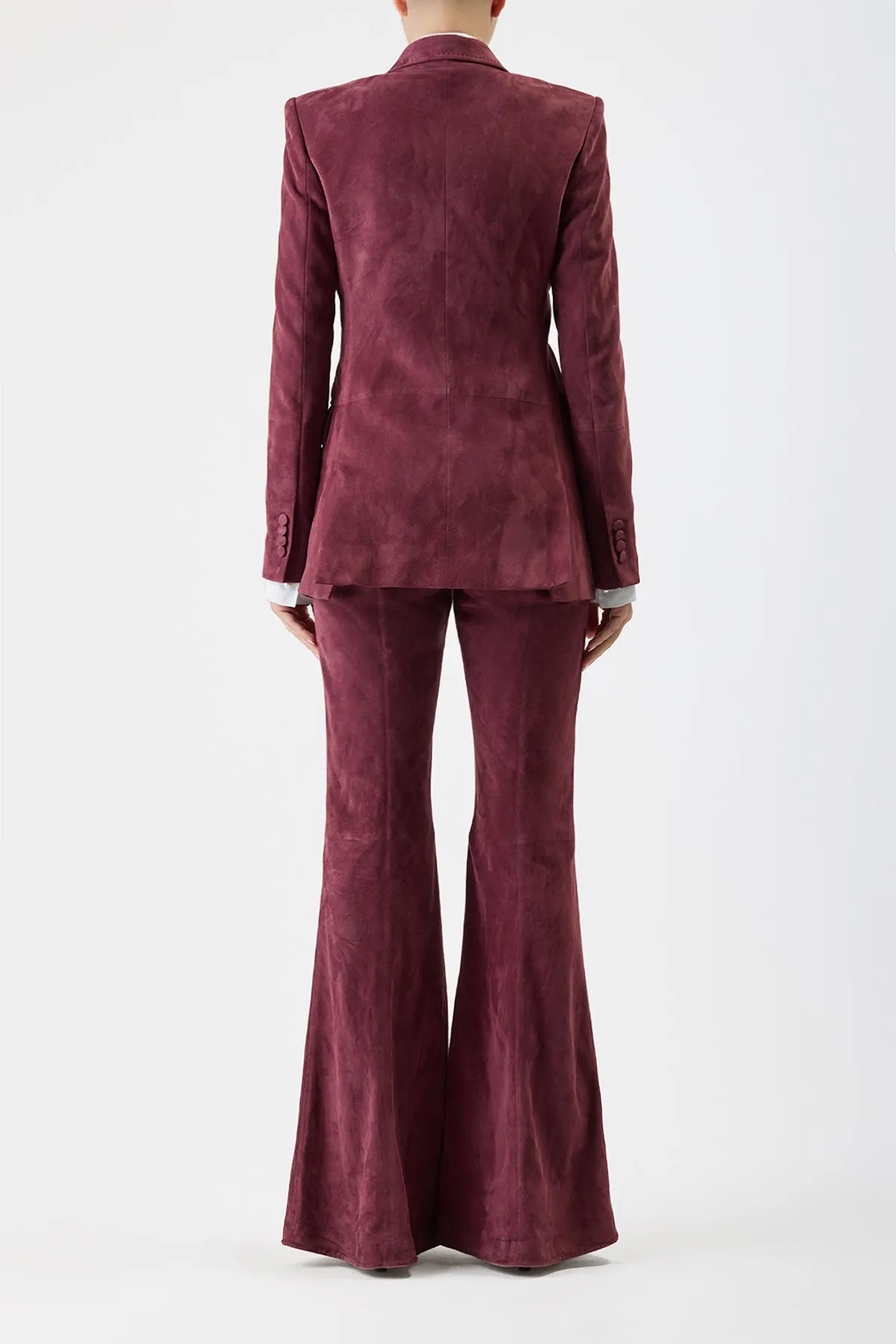 Gavin Blazer in Deep Bordeaux Suede sold by Gabriela Hearst product image thumbnail 5