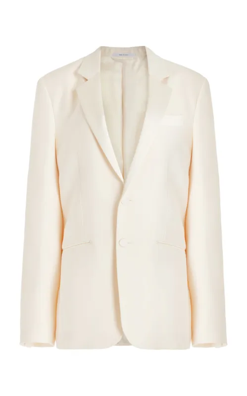 Nicolson Jacket in Ivory Wool Silk Cady made by Gabriela Hearst