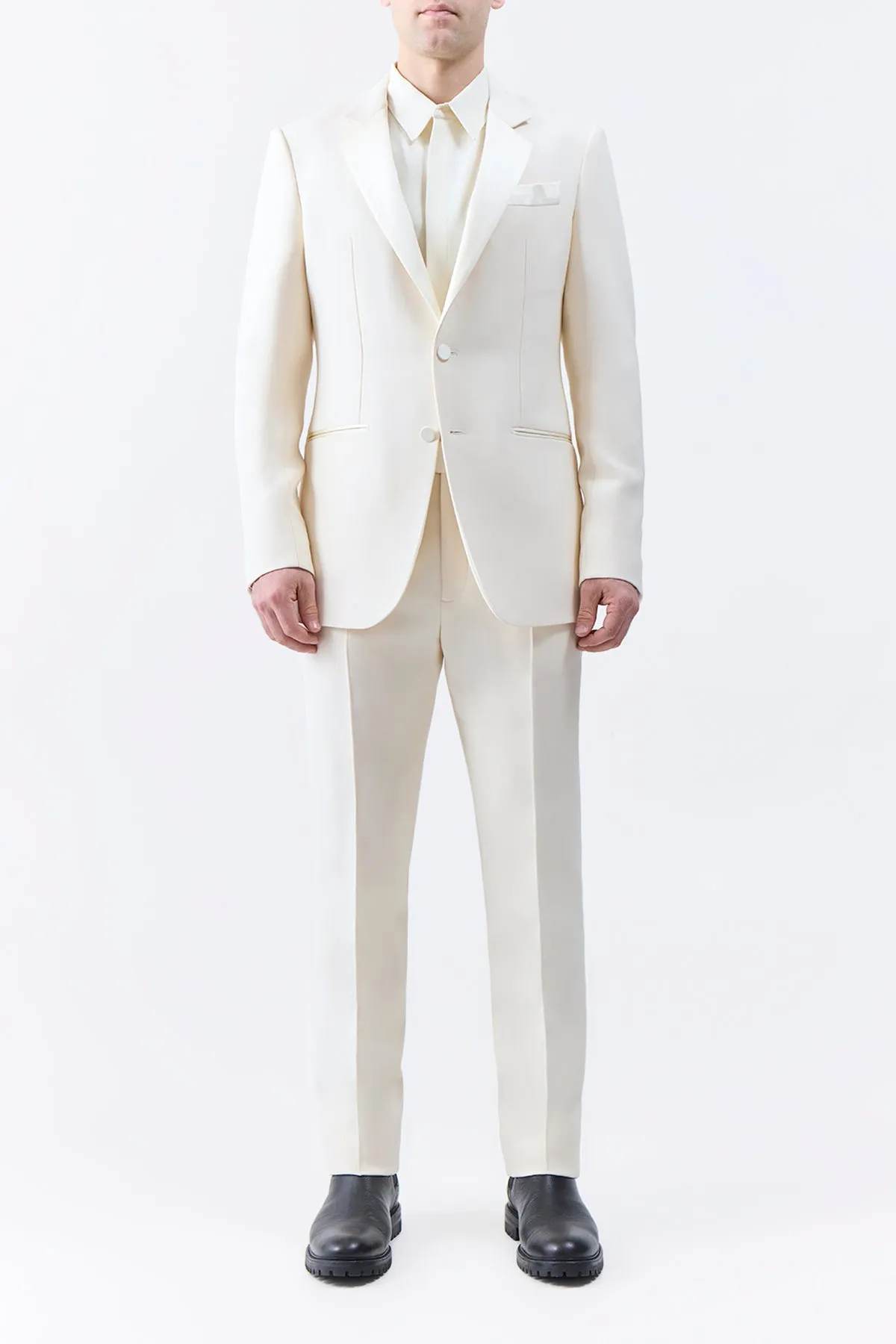 Nicolson Jacket in Ivory Wool Silk Cady sold by Gabriela Hearst product image thumbnail 3