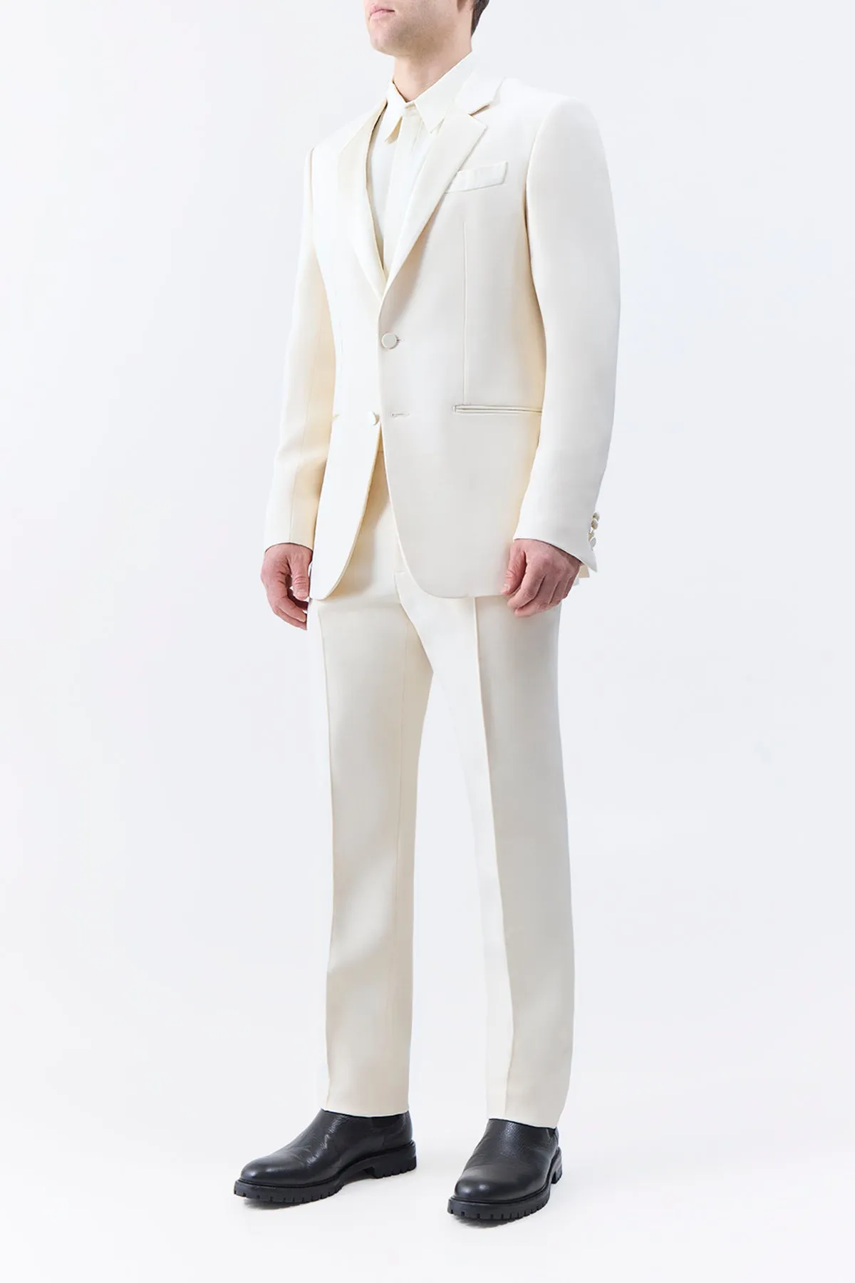 Nicolson Jacket in Ivory Wool Silk Cady sold by Gabriela Hearst product image thumbnail 4