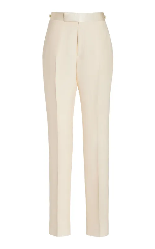 Simons Pant in Ivory Wool Silk Cady made by Gabriela Hearst