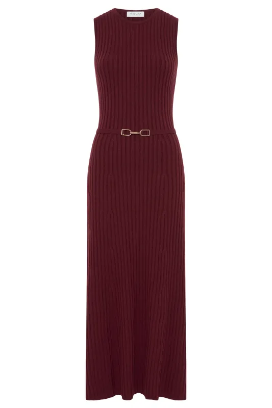 Meier Dress in Bordeaux made by Gabriela Hearst