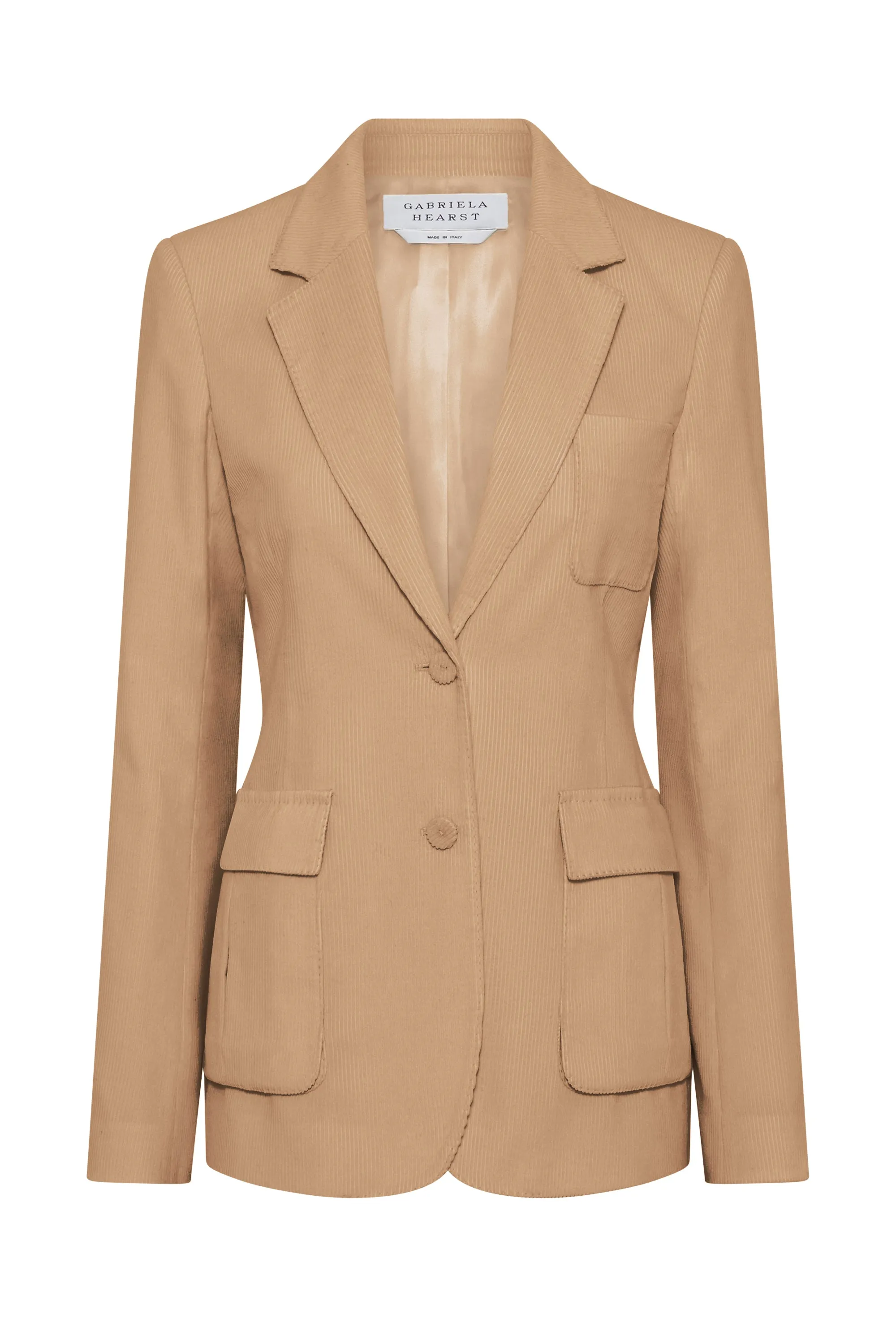 Louisa Blazer in Camel Sea island Cotton Corduroy sold by Gabriela Hearst