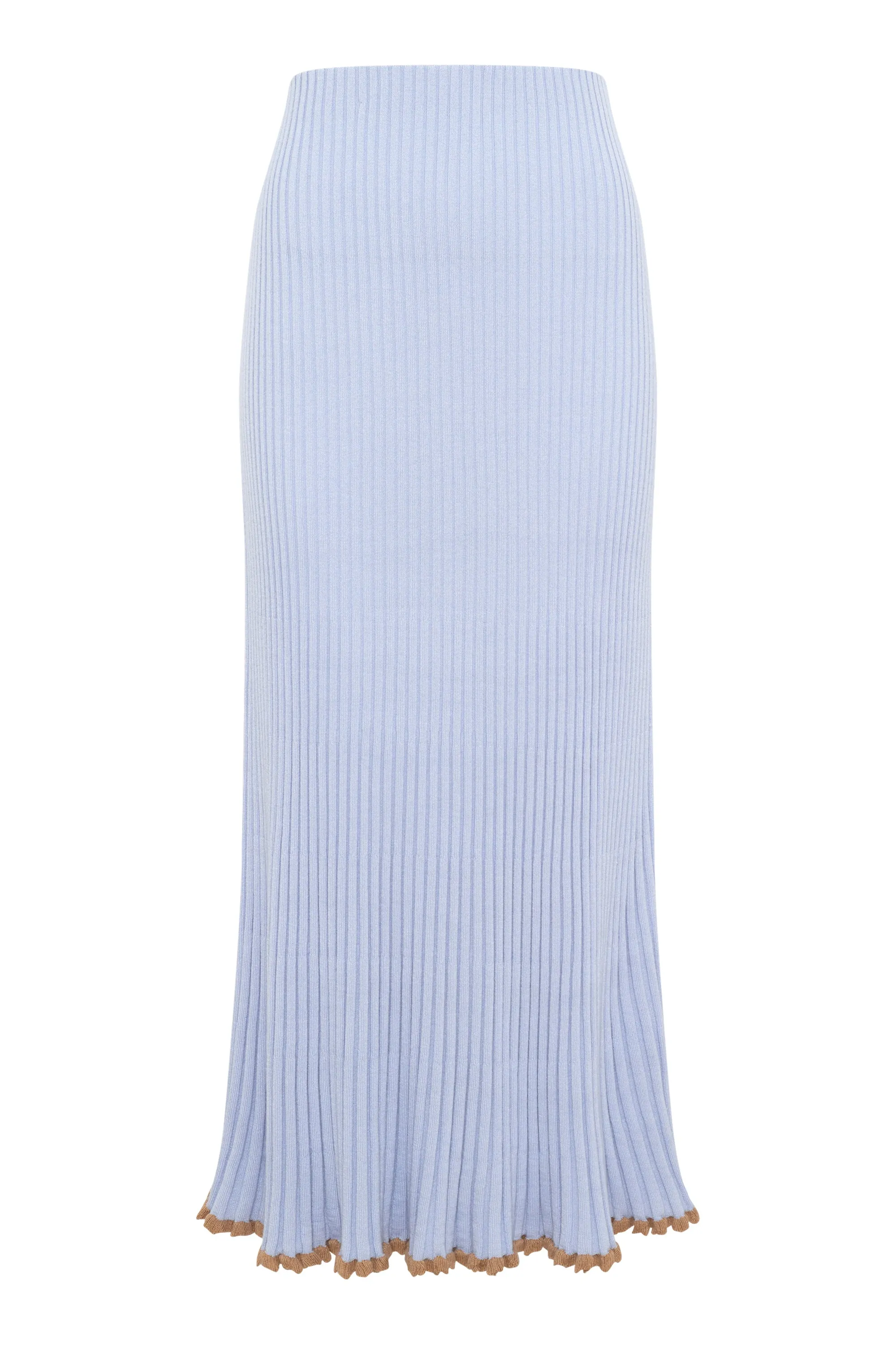 Kavya Knit Skirt in Halogen Blue Cashmere Silk sold by Gabriela Hearst