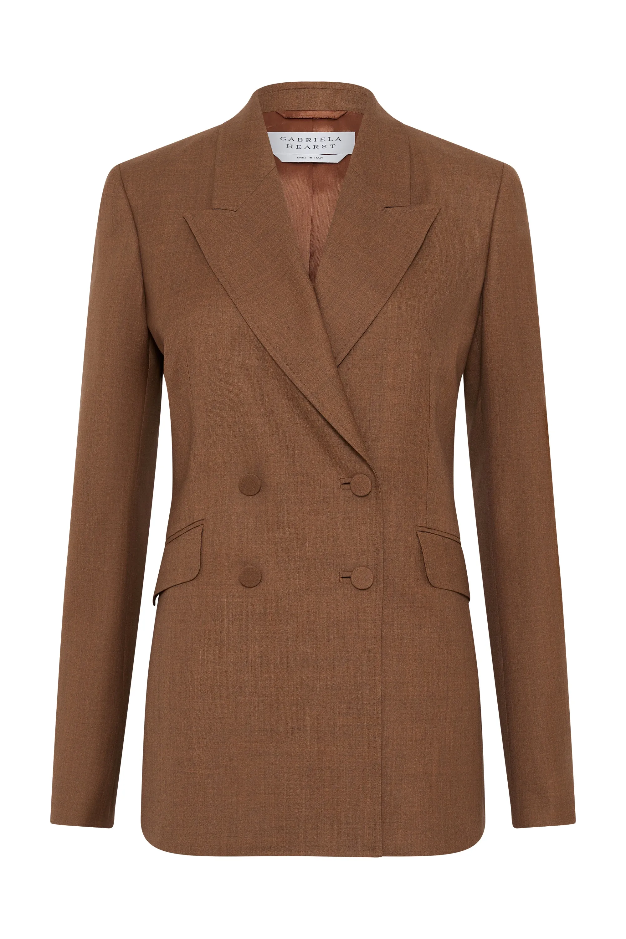 Angela Blazer in Chestnut Wool Silk sold by Gabriela Hearst