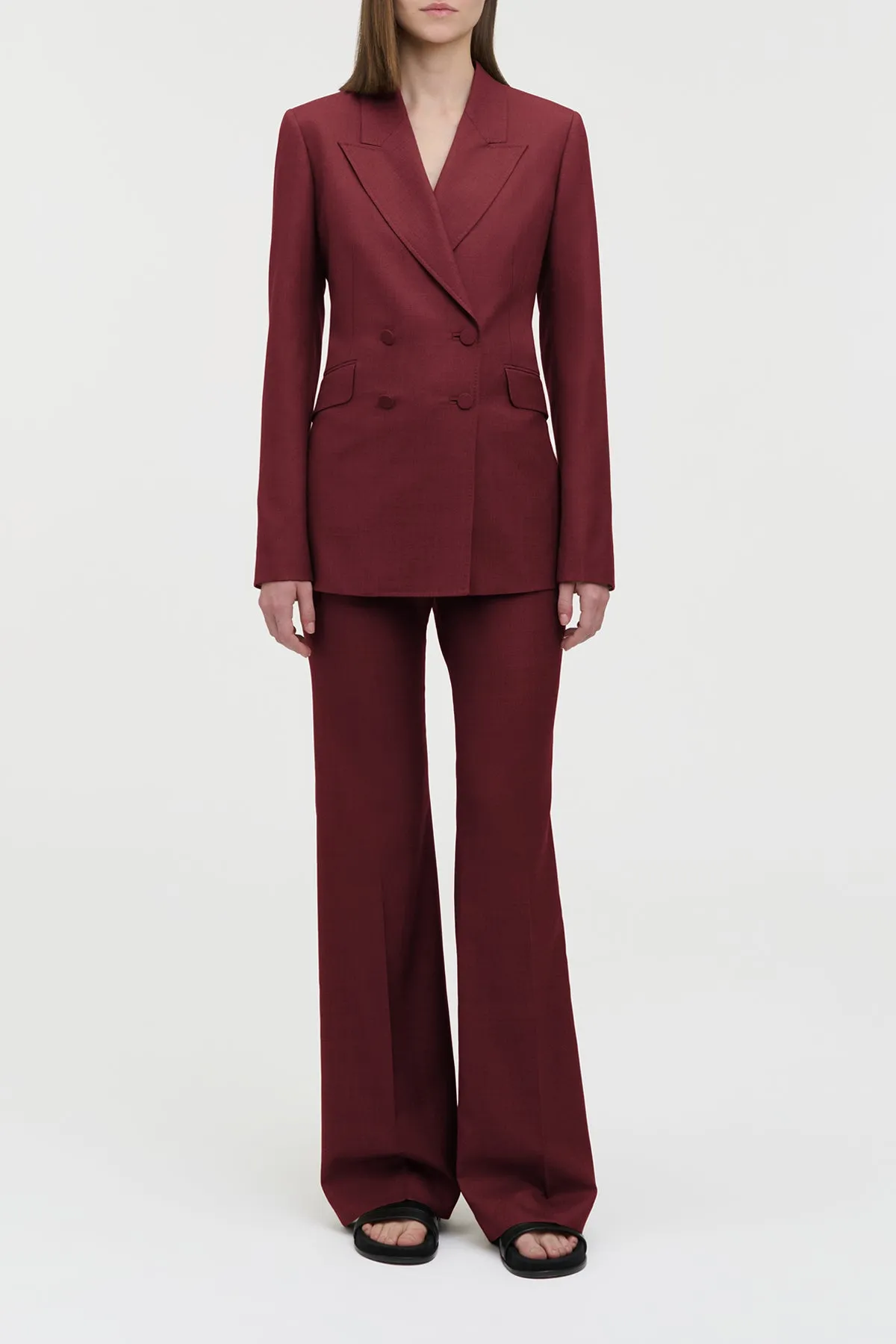 Angela Blazer in Bordeaux Wool Silk sold by Gabriela Hearst product image thumbnail 2