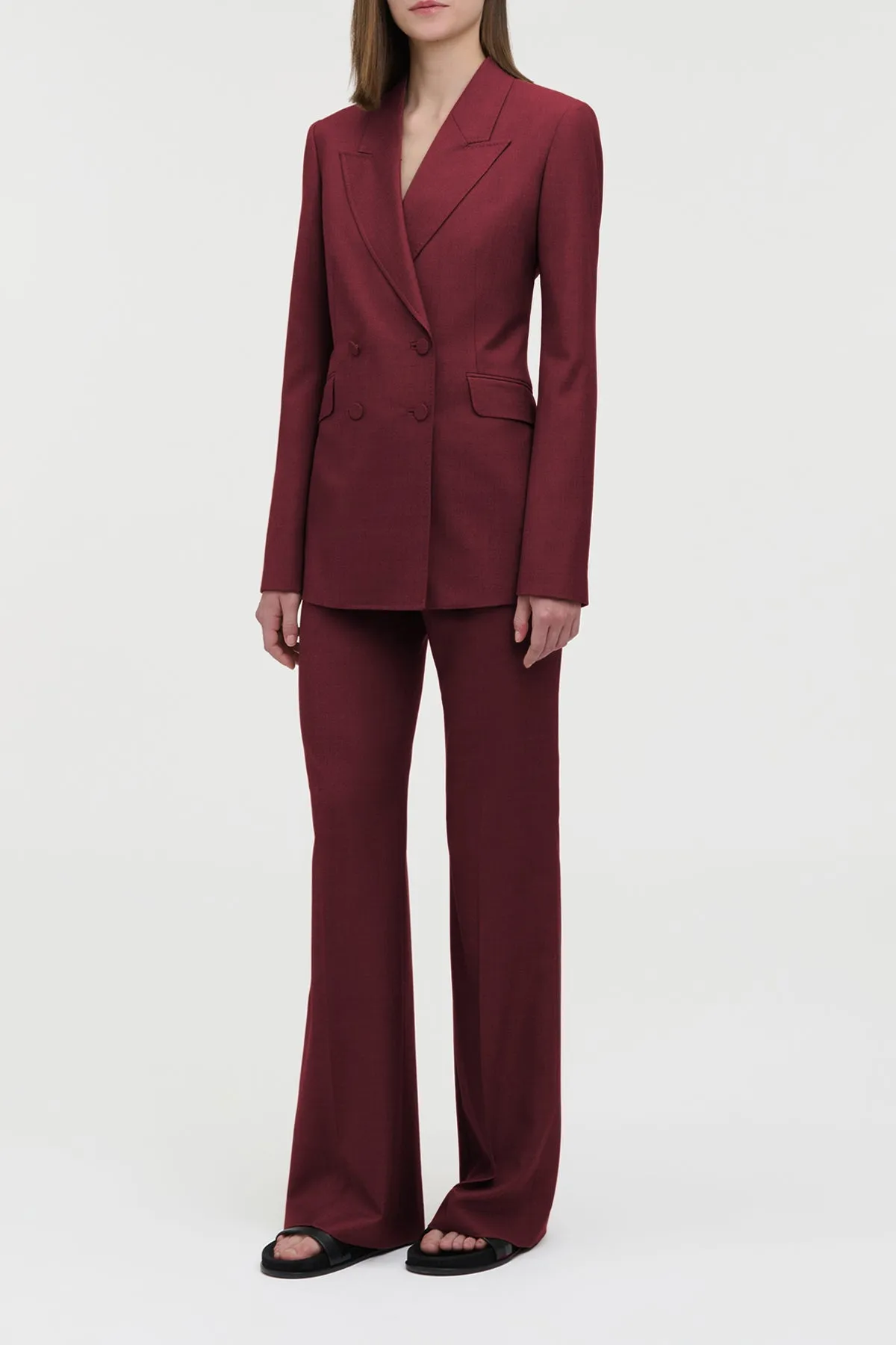 Angela Blazer in Bordeaux Wool Silk sold by Gabriela Hearst product image thumbnail 3