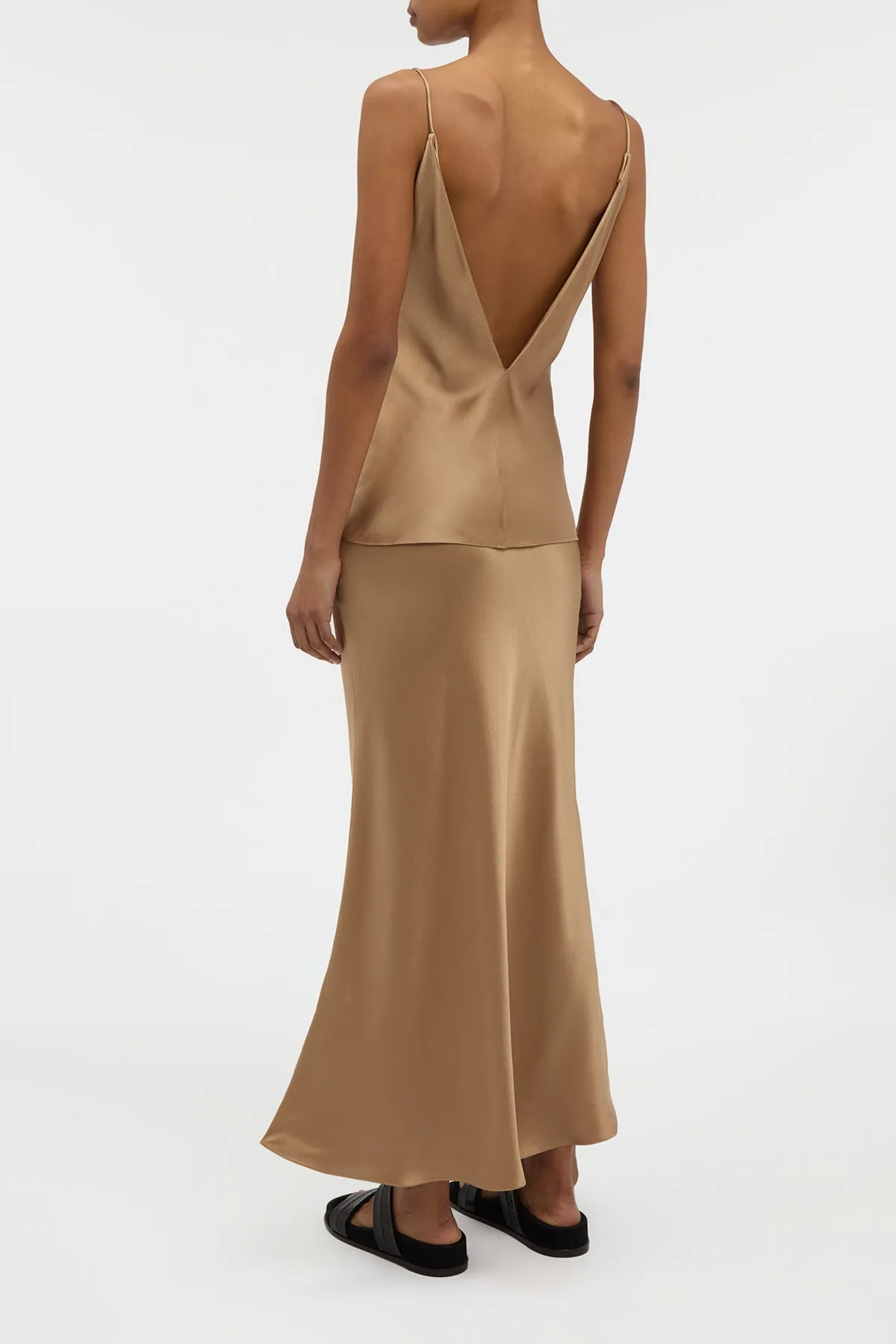 Maria Top in Camel Silk Satin sold by Gabriela Hearst product image thumbnail 4
