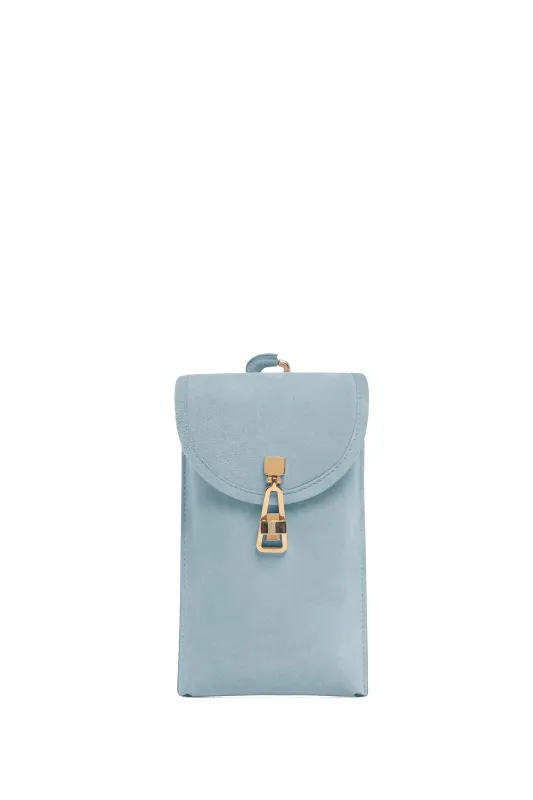 Sunglasses Pouch in Light Blue Suede made by Gabriela Hearst