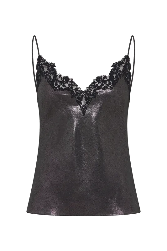 Umbria Top in Foiled Printed Wool made by Gabriela Hearst