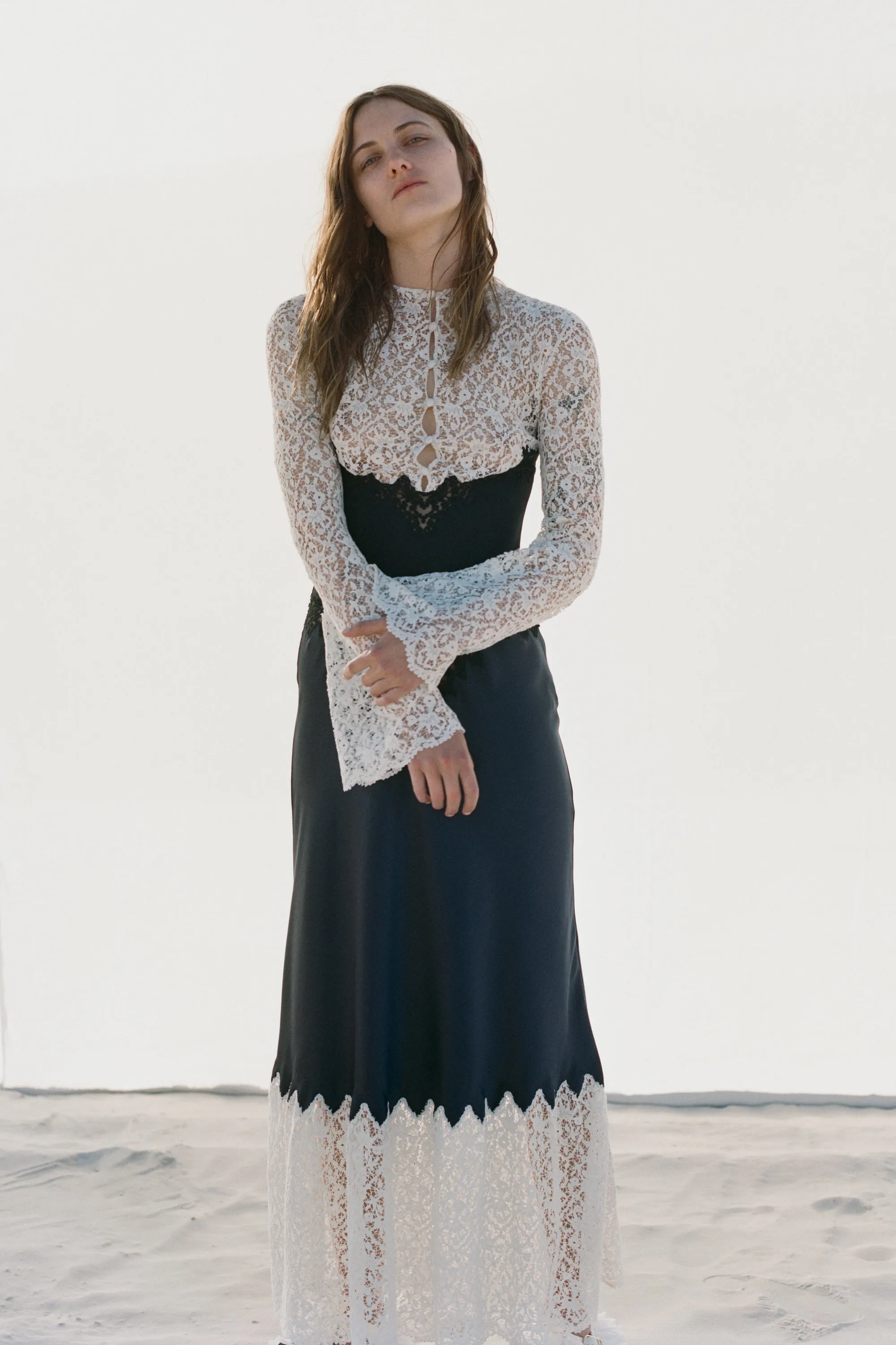 Esker Dress in Dark Navy & Ivory Sea Island Cotton sold by Gabriela Hearst product image thumbnail 2