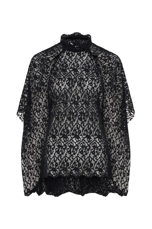 Catharine Cape Top in Dark Navy Sea Island Cotton made by Gabriela Hearst