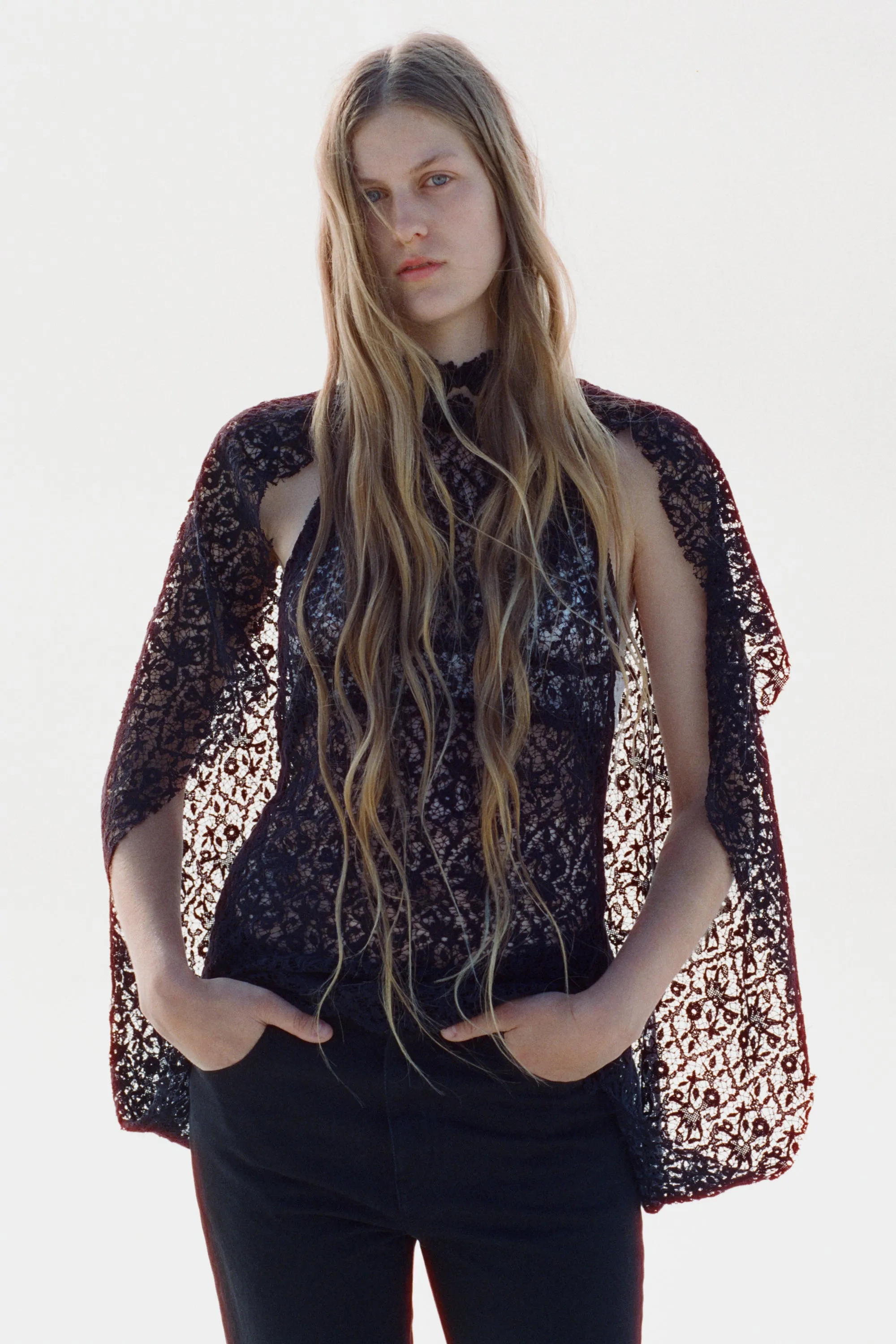 Catharine Cape Top in Dark Navy Sea Island Cotton sold by Gabriela Hearst product image thumbnail 2