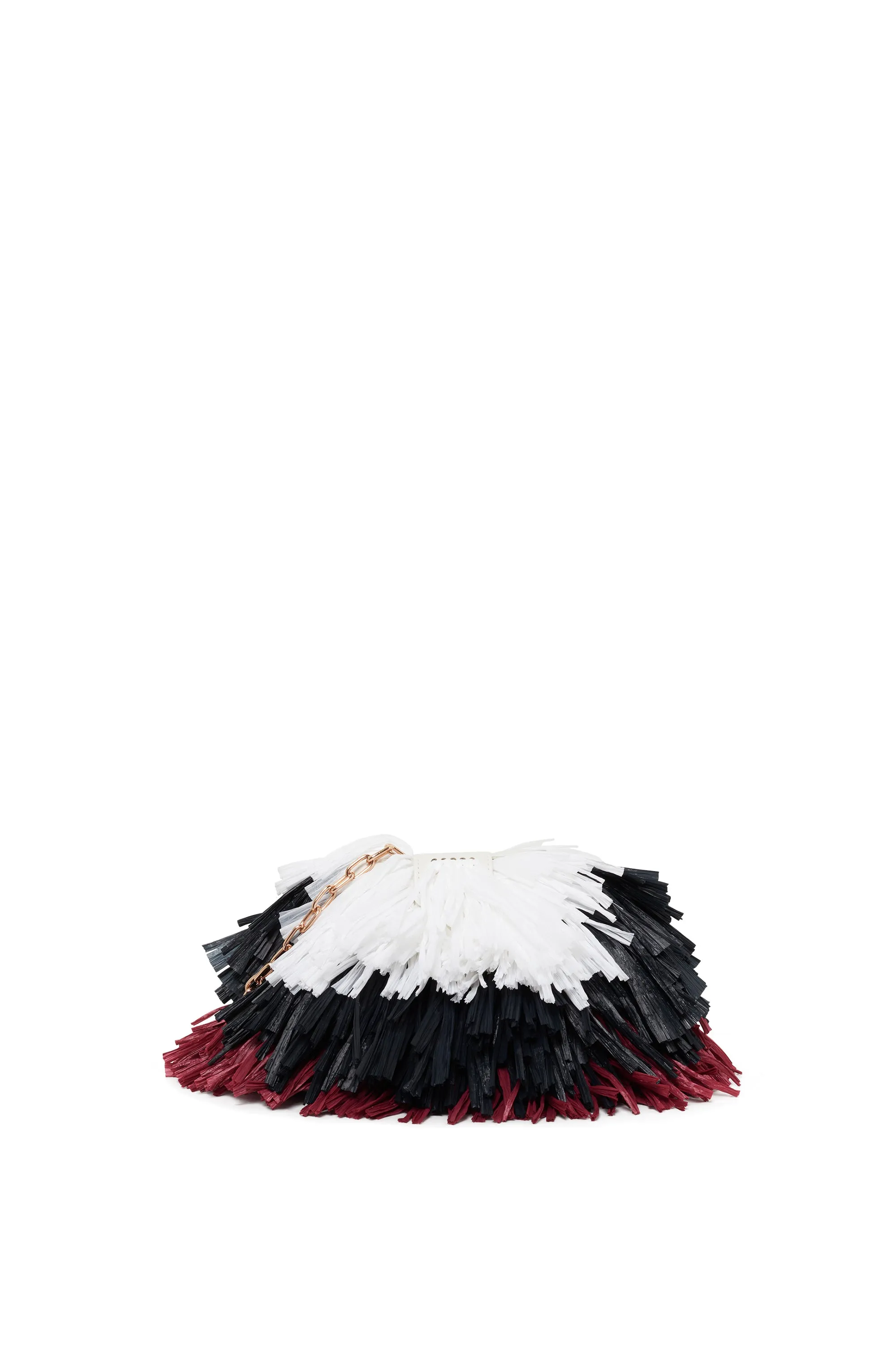 Soft Demi Clutch with Chain and Raffia Fringes Multi sold by Gabriela Hearst