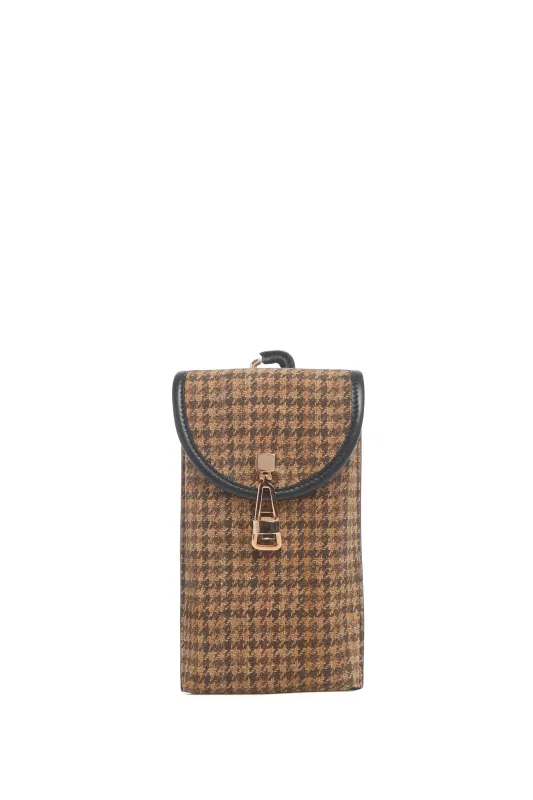 Sunglass Pouch In Camel Multi Leather made by Gabriela Hearst