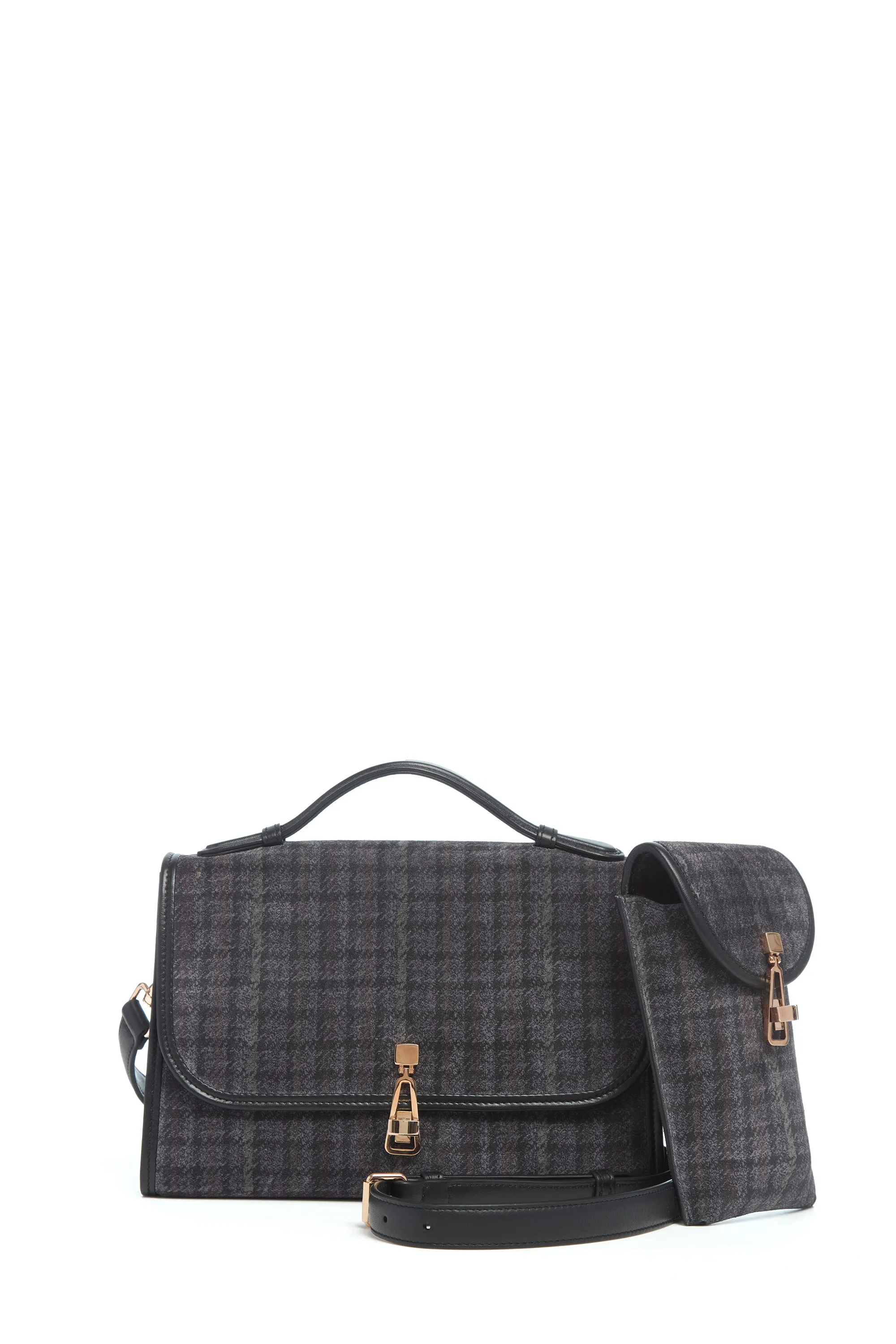 Medium Leonora Bag In Charcoal Multi Leather Houndstooth sold by Gabriela Hearst product image thumbnail 3