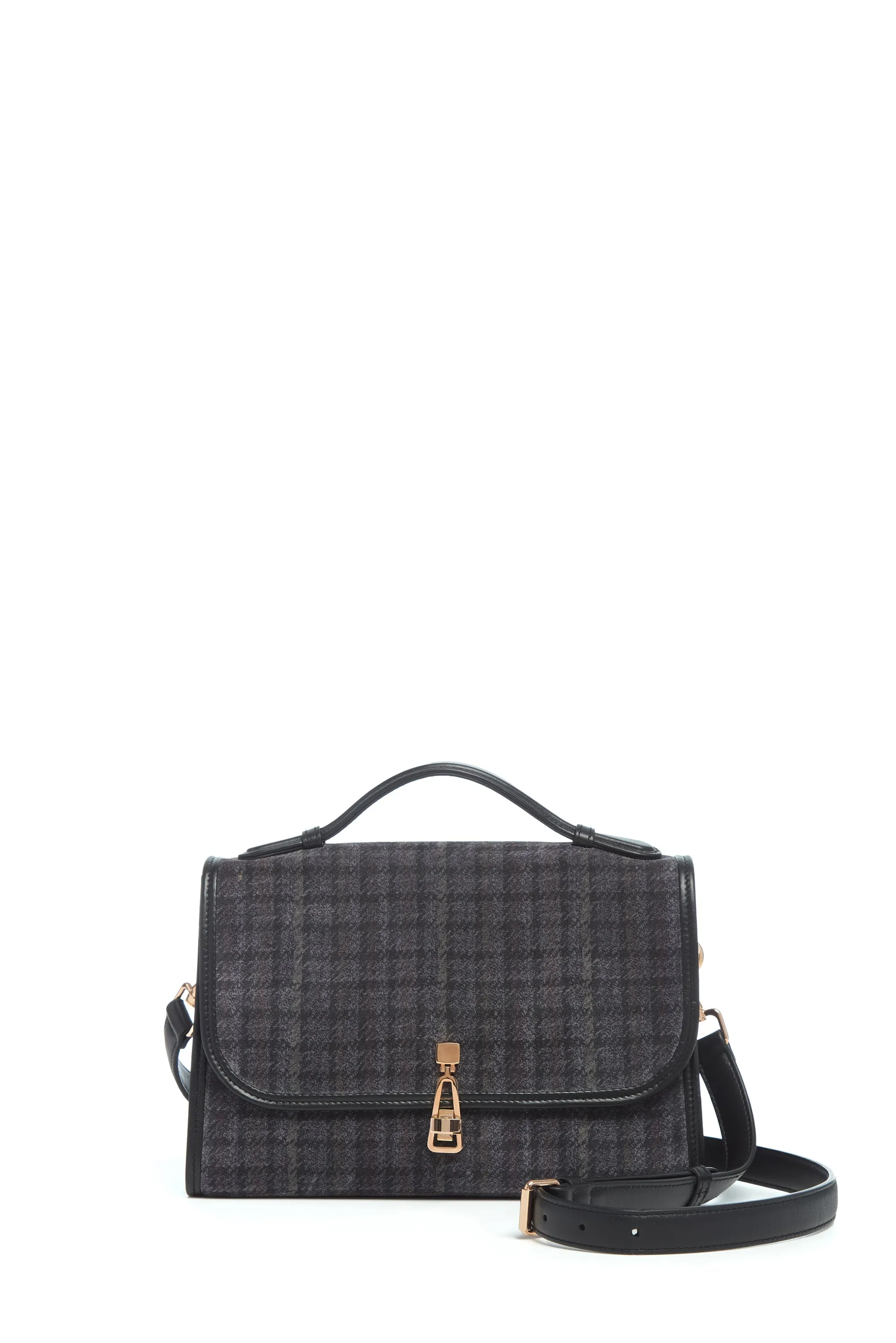 Medium Leonora Bag In Charcoal Multi Leather Houndstooth sold by Gabriela Hearst