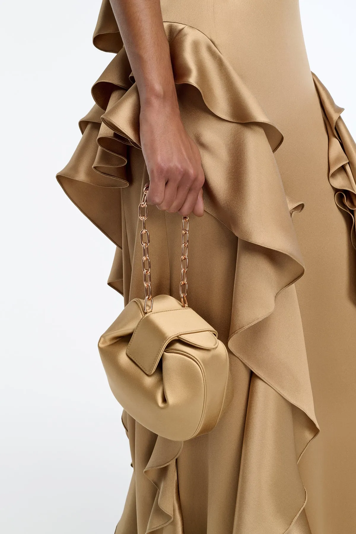 Soft Demi Clutch In Camel Satin sold by Gabriela Hearst product image thumbnail 2