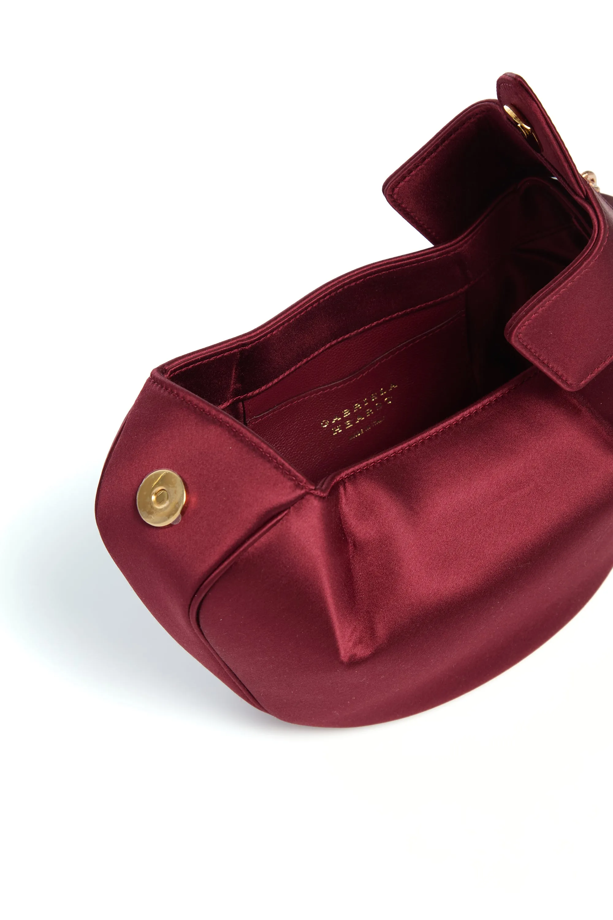 Soft Demi Clutch In Bordeaux Satin sold by Gabriela Hearst product image thumbnail 4