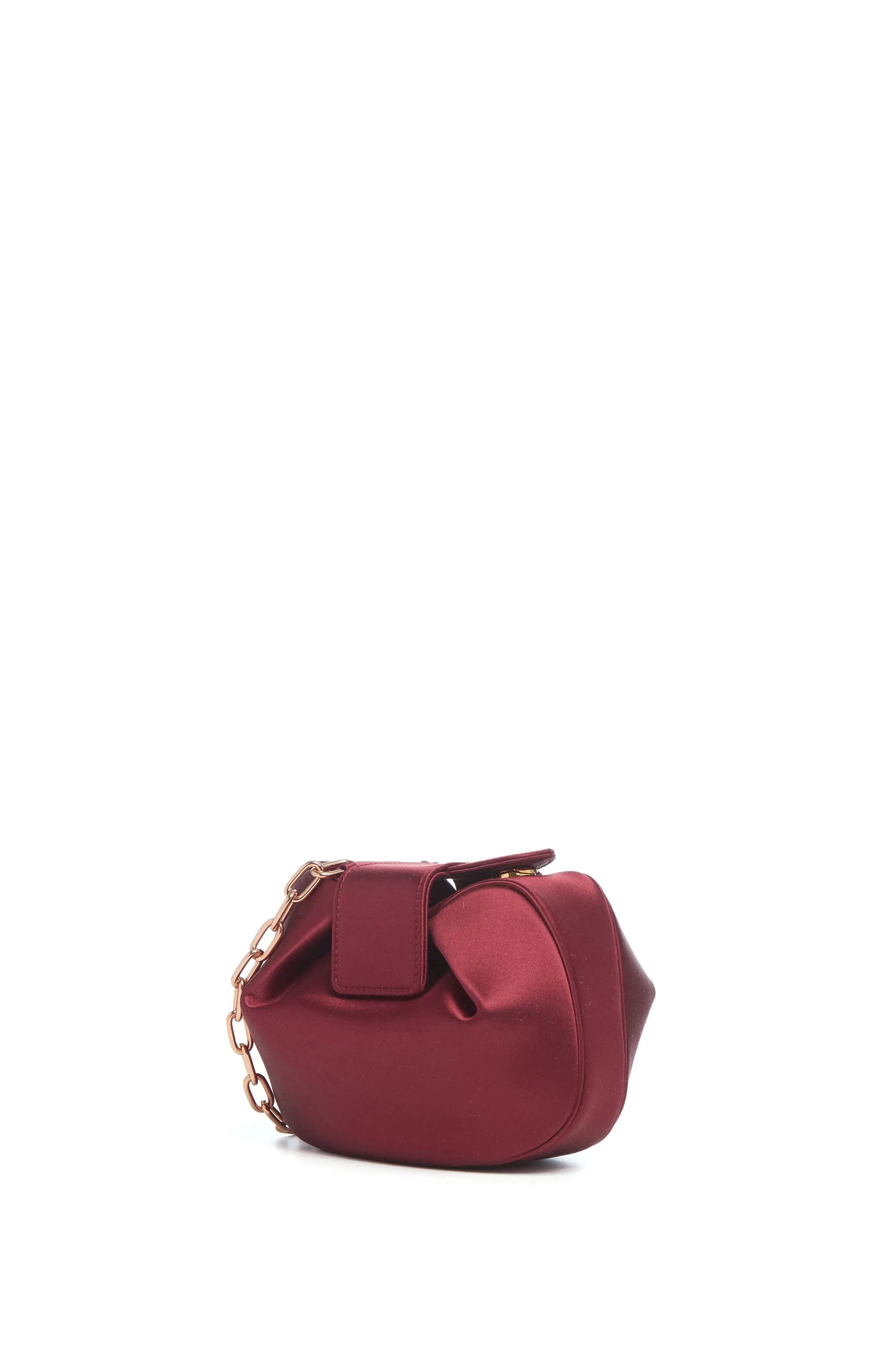 Soft Demi Clutch In Bordeaux Satin sold by Gabriela Hearst