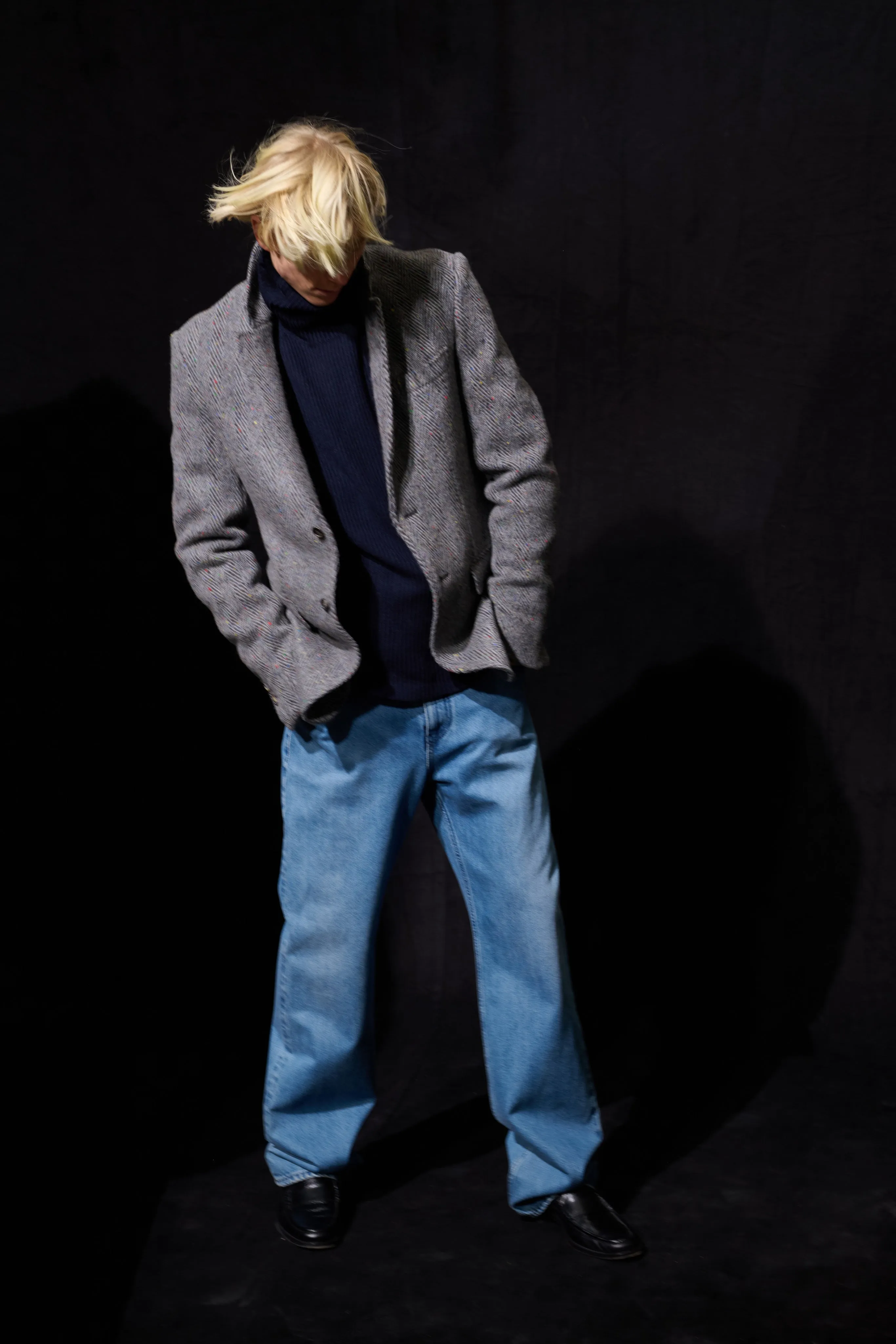 Irving Jacket in Charcoal Multi Cashmere Wool Herringbone sold by Gabriela Hearst product image thumbnail 2